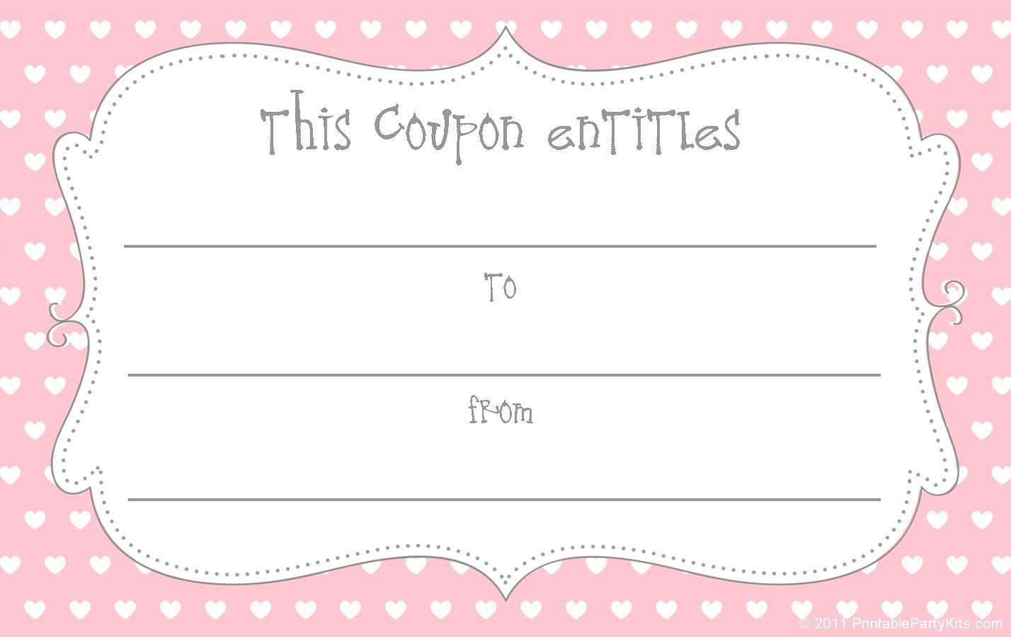 15 Sets Of Free Printable Love Coupons And Templates With Coupon Book Template Word