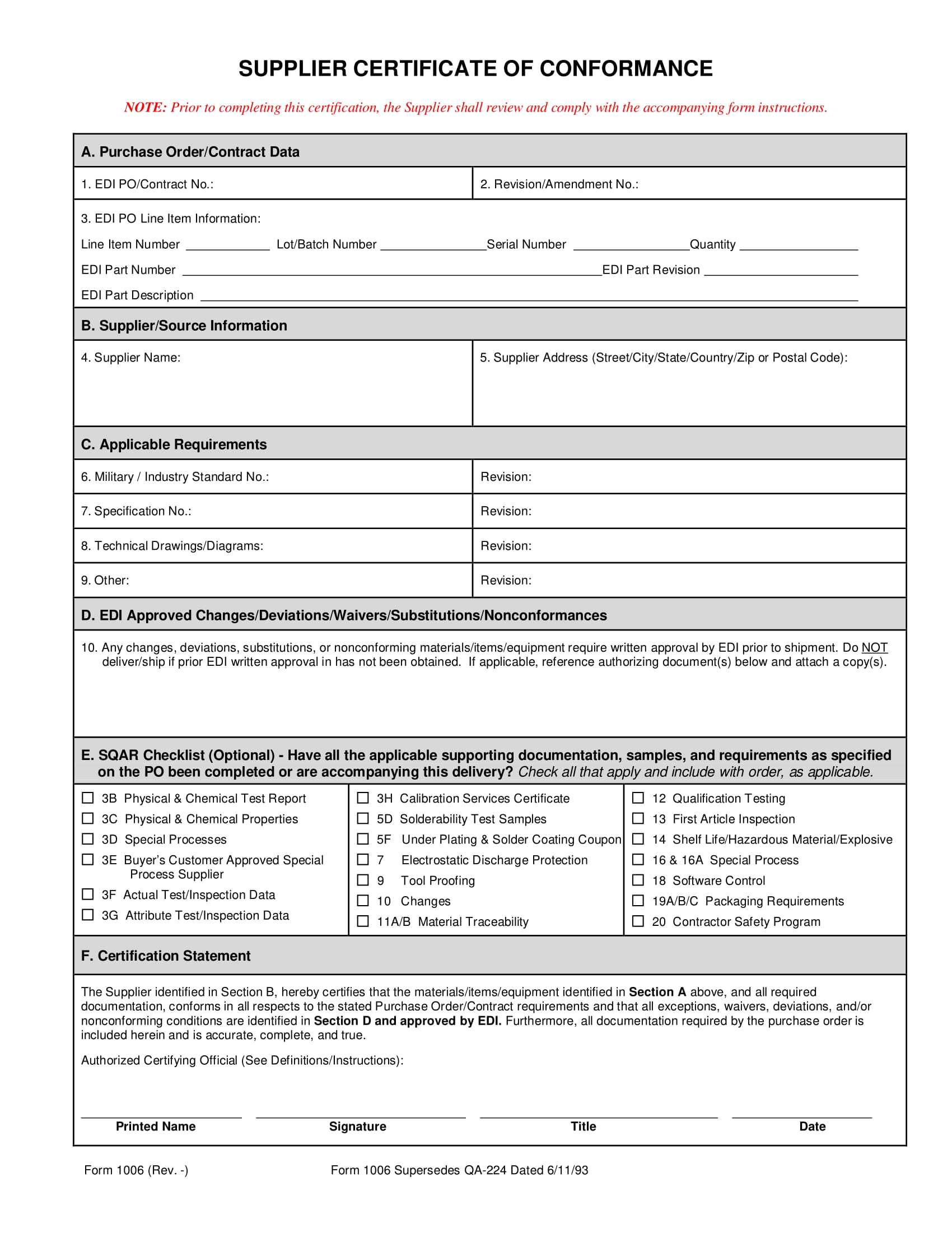 16+ Certificate Of Conformance Example – Pdf, Word, Ai Intended For Certificate Of Conformance Template