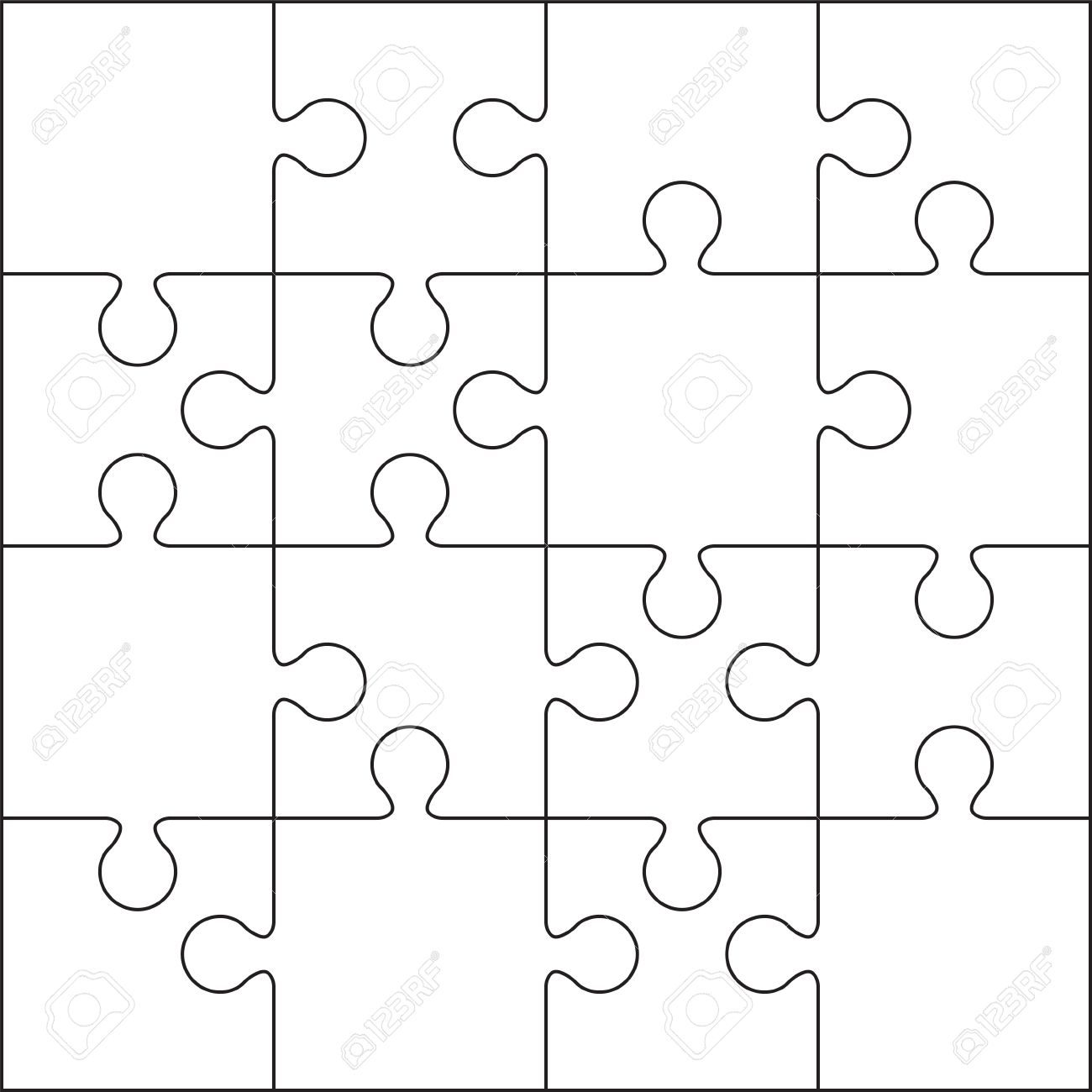 16 Jigsaw Puzzle Blank Template Or Cutting Guidelines Intended For Blank Jigsaw Piece Template