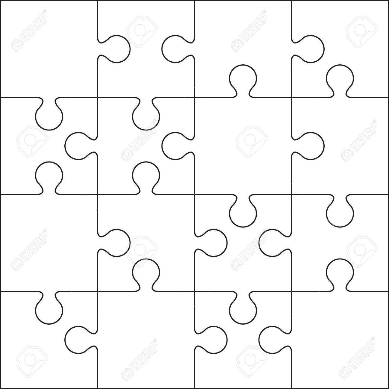 16 Jigsaw Puzzle Blank Template Or Cutting Guidelines Intended For Blank Jigsaw Piece Template