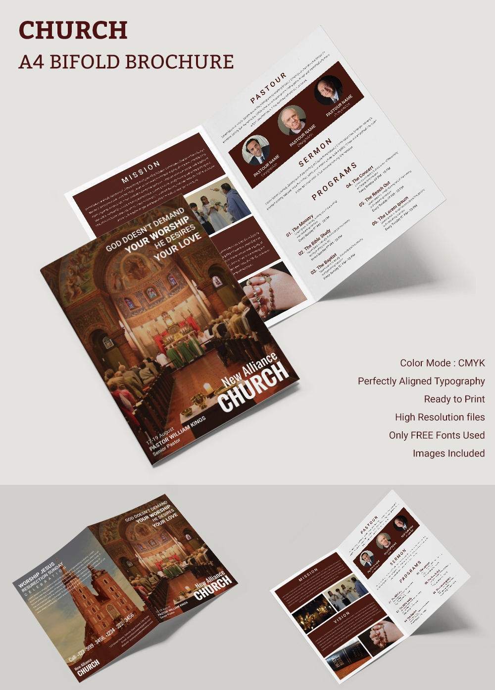 16+ Popular Church Brochure Templates – Ai,psd, Docs, Pages With Free Church Brochure Templates For Microsoft Word