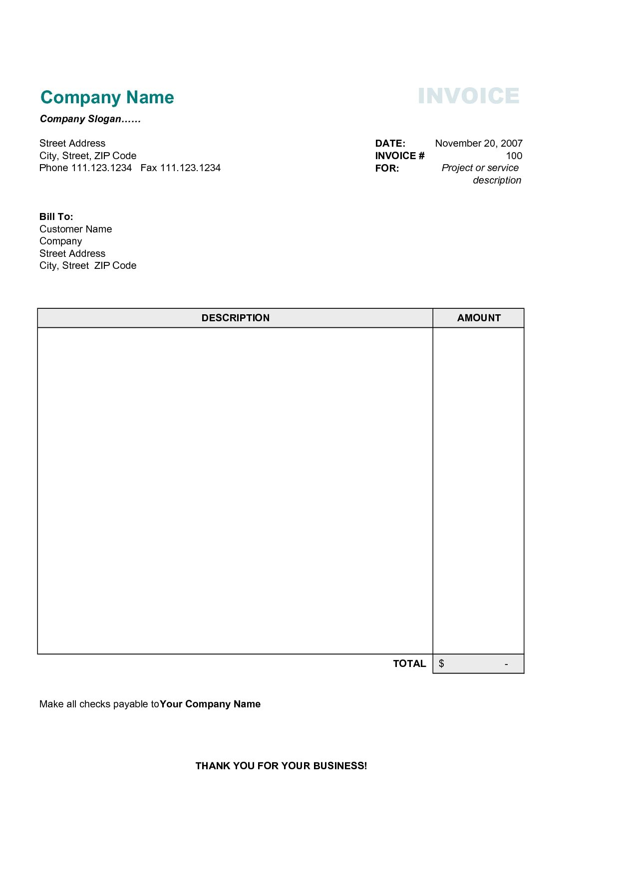 17 Best Photos Of Printable Commercial Invoice Sample In Commercial Invoice Template Word Doc