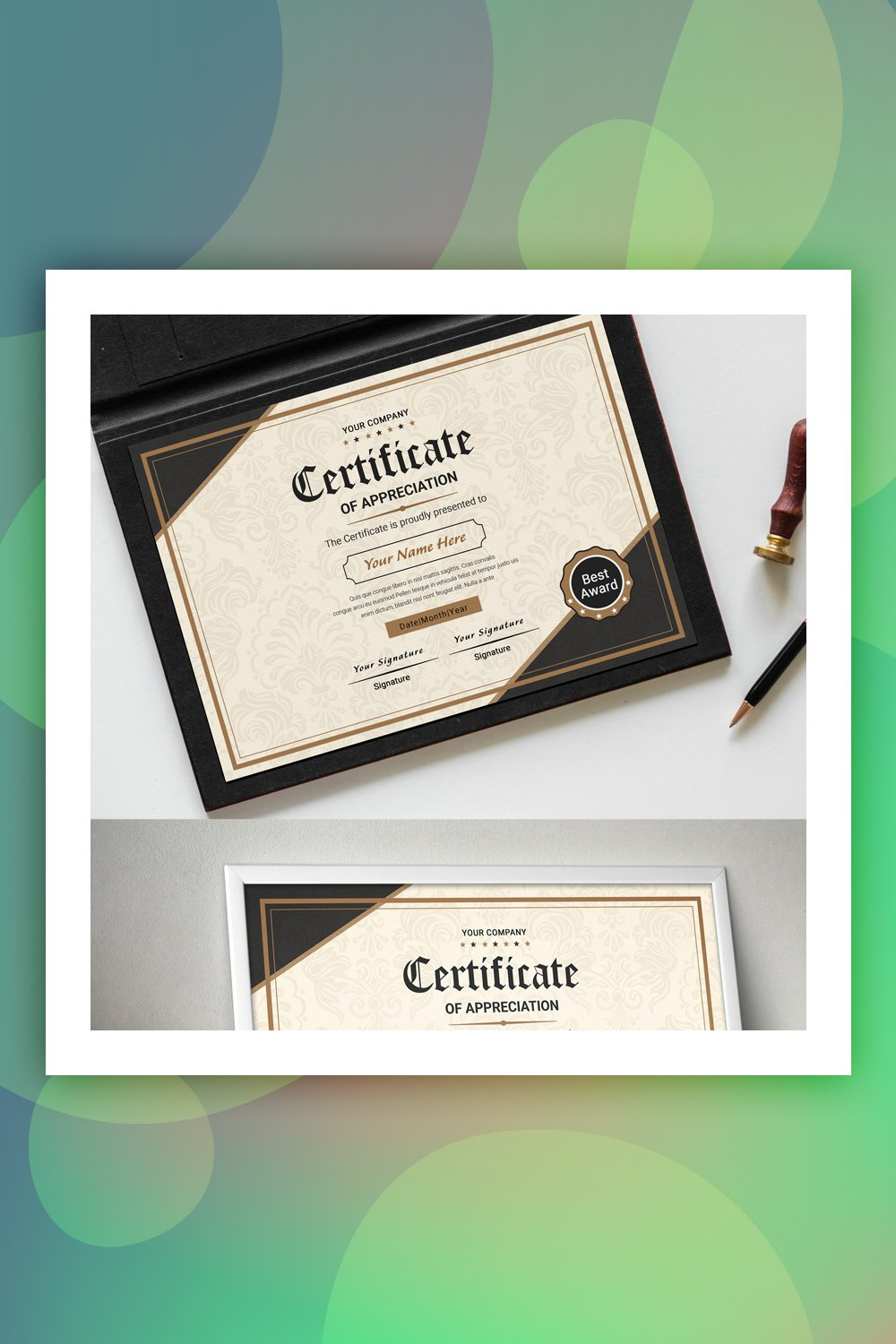 19 Attention Grabbing Certificate Templates – Colorlib In Running Certificates Templates Free
