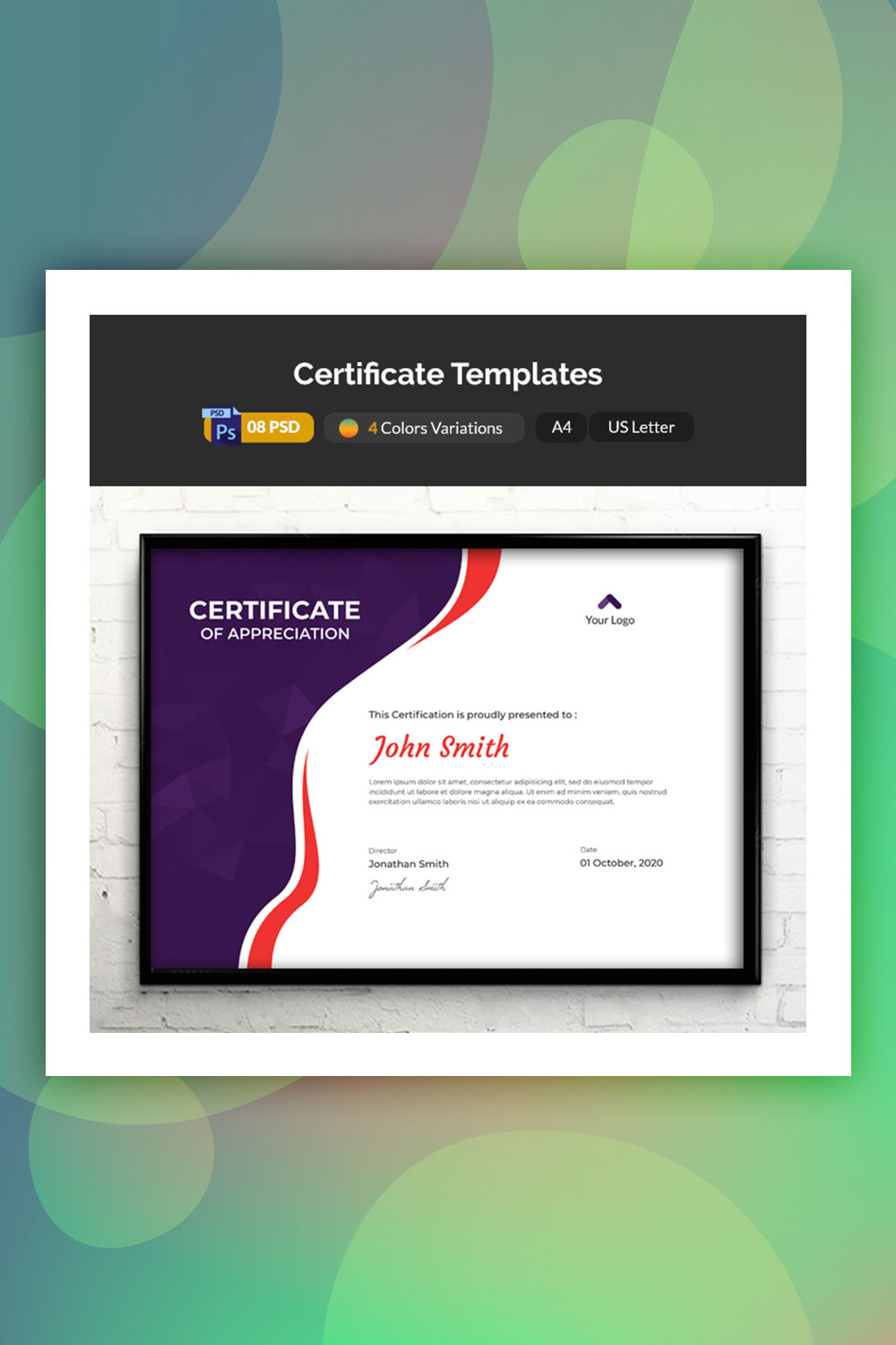 19 Attention Grabbing Certificate Templates – Colorlib Pertaining To No Certificate Templates Could Be Found
