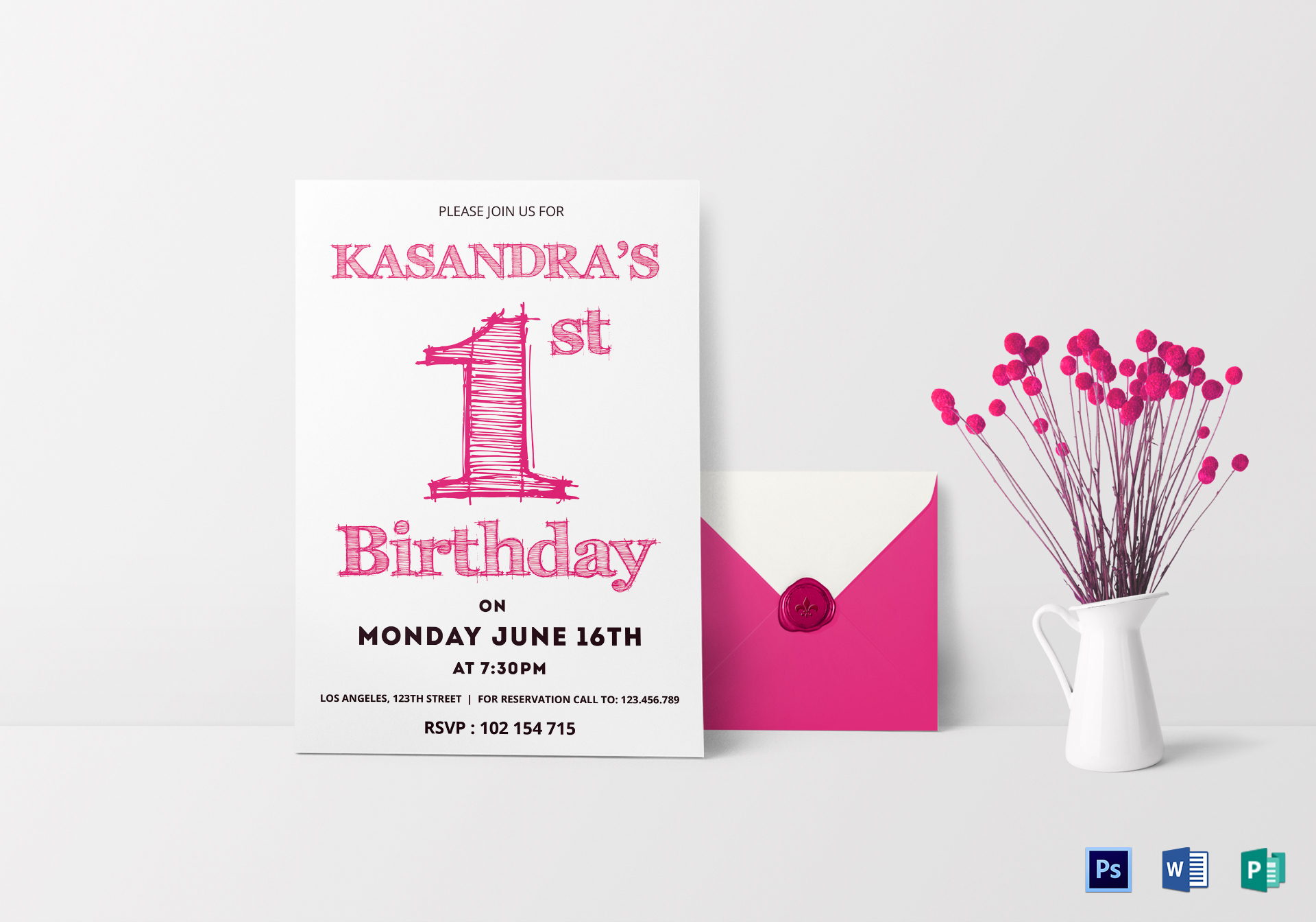 1St Birthday Party Invitation Card Template Inside Birthday Card Publisher Template