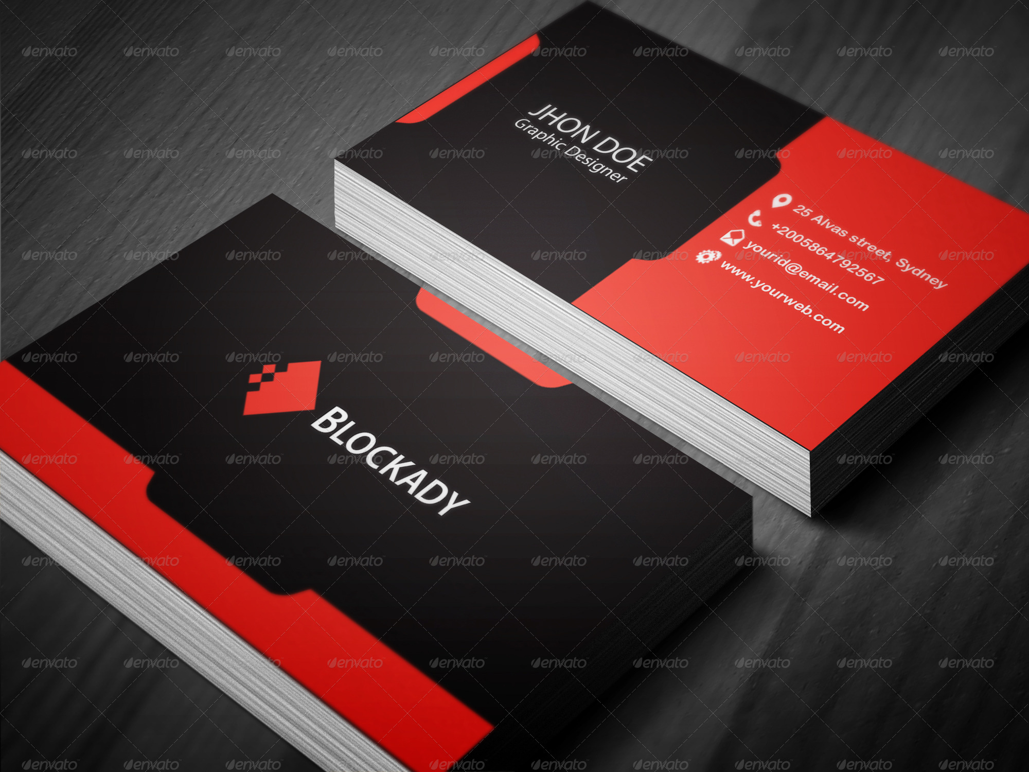 2 Colors Creative Business Card Template V.2 Intended For Web Design Business Cards Templates