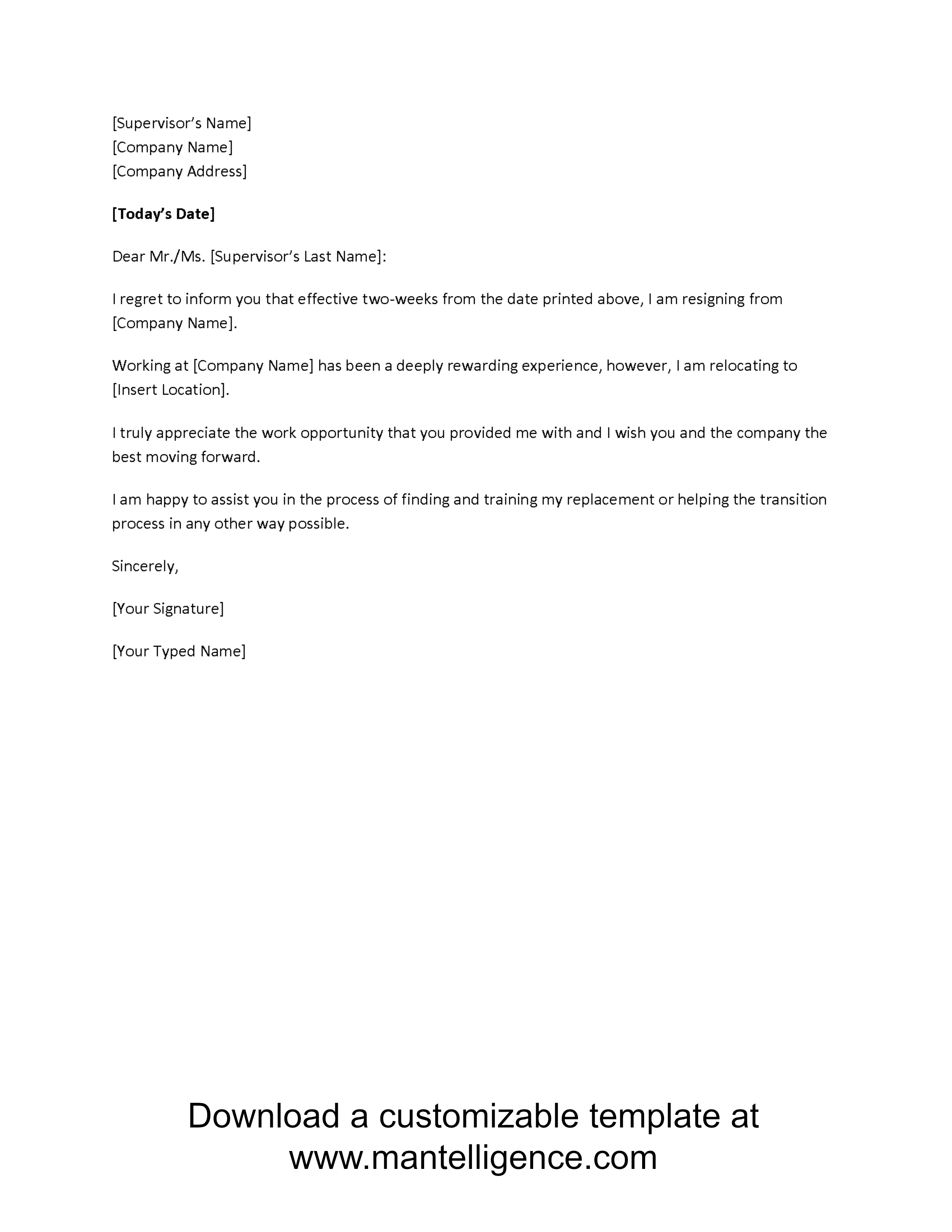 2 Weeks Letter – Corto.foreversammi Inside 2 Weeks Notice Template Word