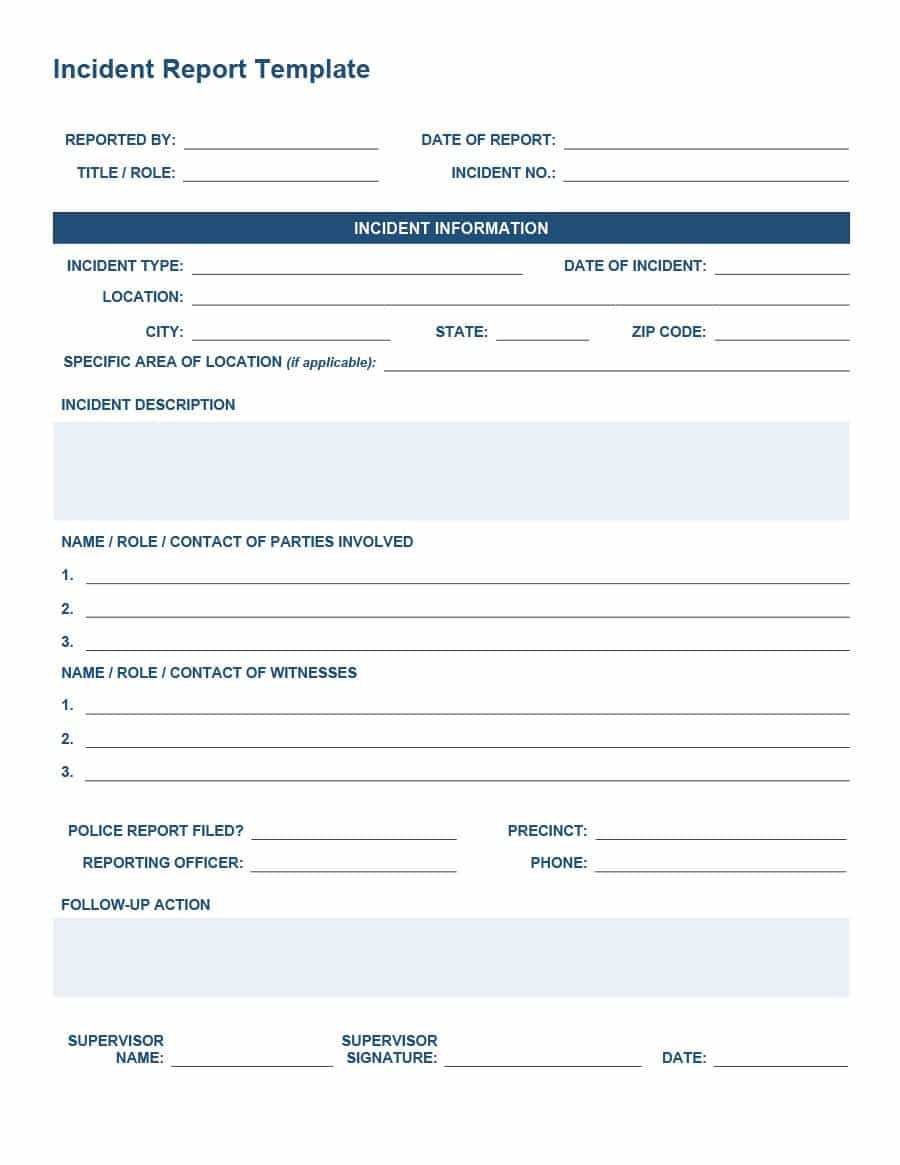 20+ Police Report Template & Examples [Fake / Real] ᐅ For Blank Police Report Template