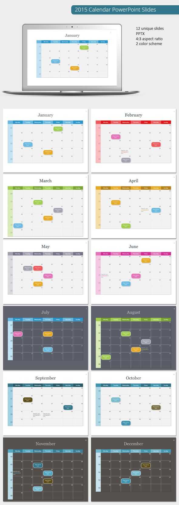 2015 Calendar Powerpoint Template (Powerpoint Templates In Powerpoint Calendar Template 2015