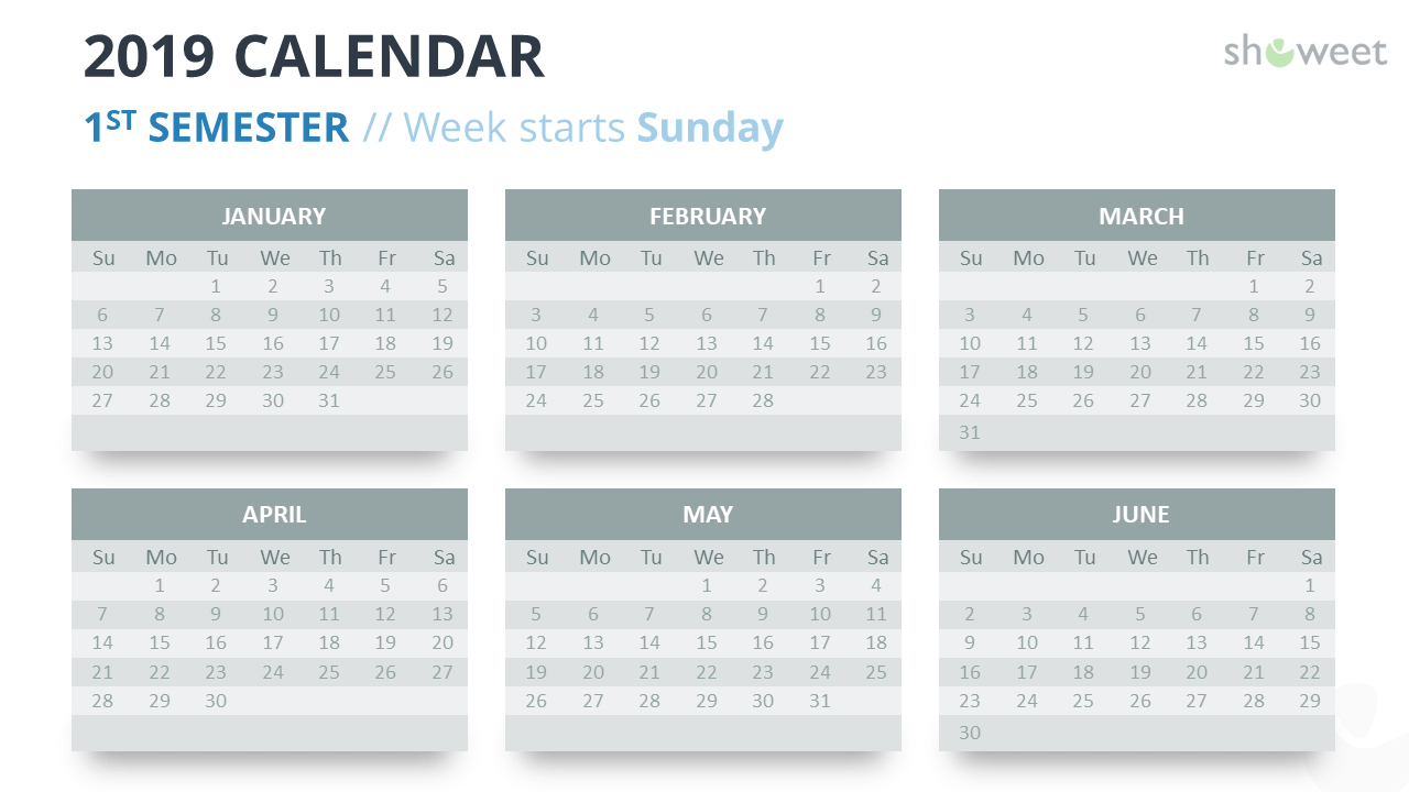 2019 Calendar Powerpoint Templates Within Microsoft Powerpoint Calendar Template