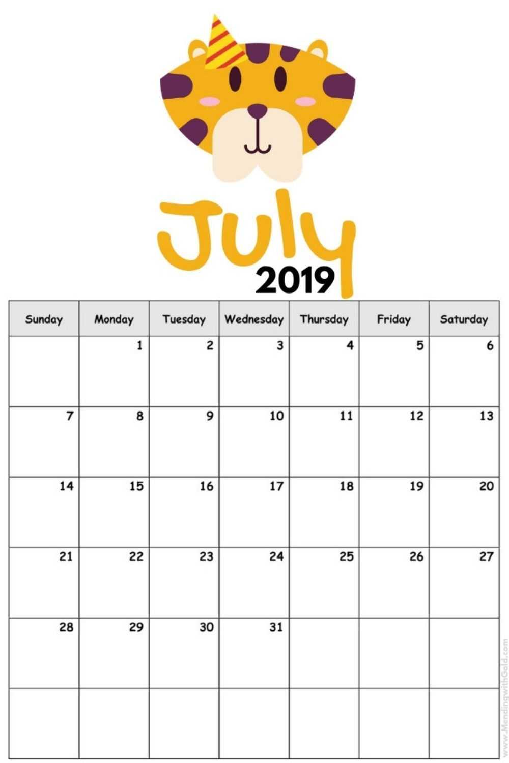 2019 Free Printable Calendar For Kids ('cause Children Love Within Blank Calendar Template For Kids