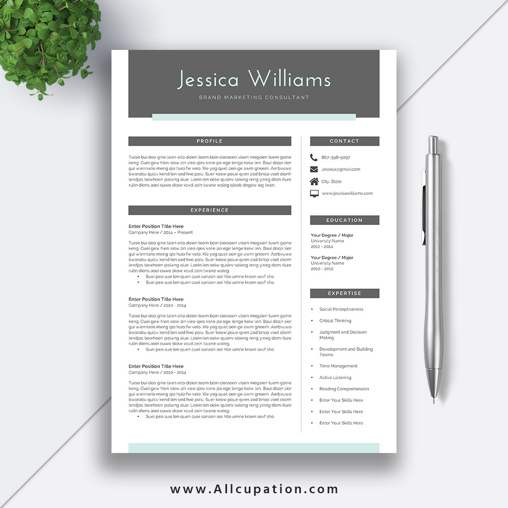 2019 Professional And Simple Resume Template Word, Job Resume Template  Download, Cv Template 2 Pages, Cover Letter: Jessica Pertaining To Simple Resume Template Microsoft Word