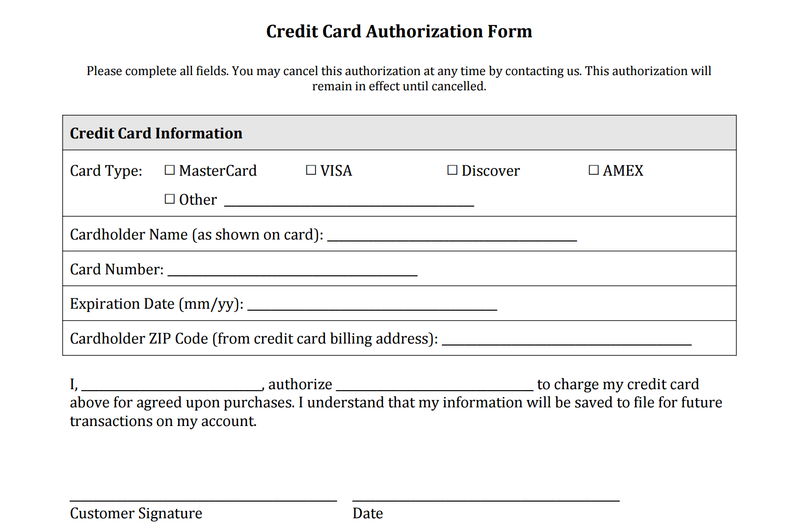 21+ Credit Card Authorization Form Template Pdf Fillable 2019!! Inside Credit Card Payment Form Template Pdf