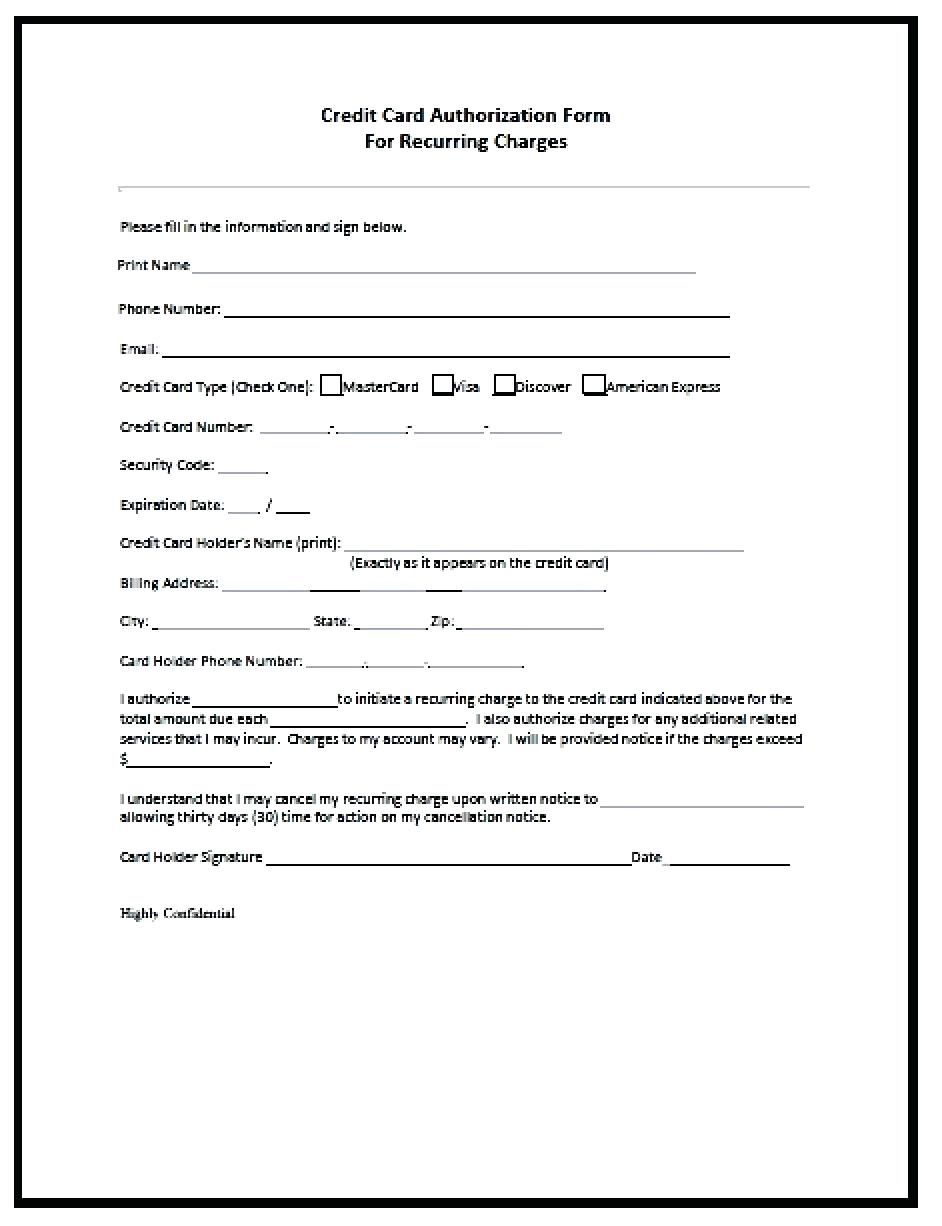 21+ Credit Card Authorization Form Template Pdf Fillable 2019!! Throughout Credit Card Billing Authorization Form Template