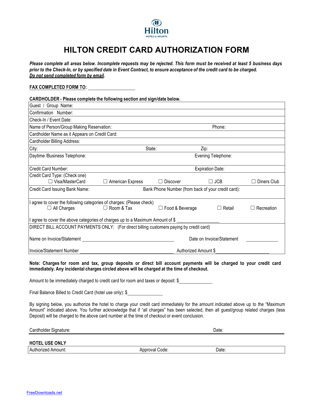 21+ Credit Card Authorization Form Template Pdf Fillable 2019!! Throughout Hotel Credit Card Authorization Form Template