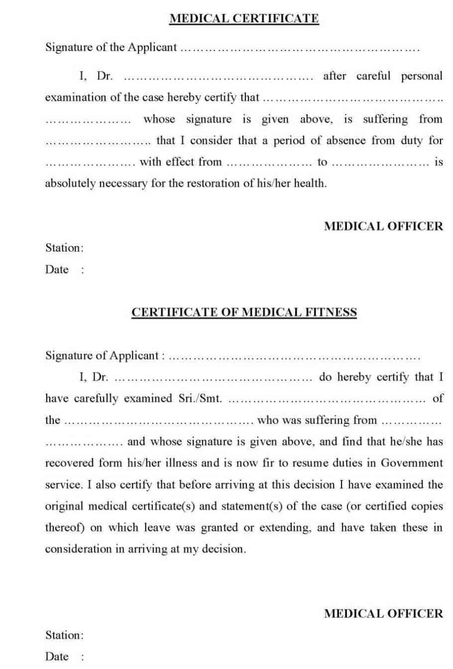 21+ Free Medical Certificate Template – Word Excel Formats Pertaining To Free Fake Medical Certificate Template