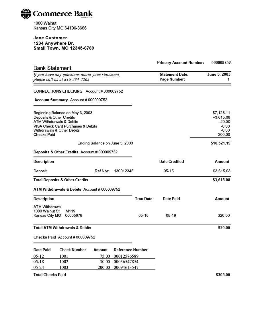 23 Editable Bank Statement Templates [Free] ᐅ Template Lab For Blank Bank Statement Template Download