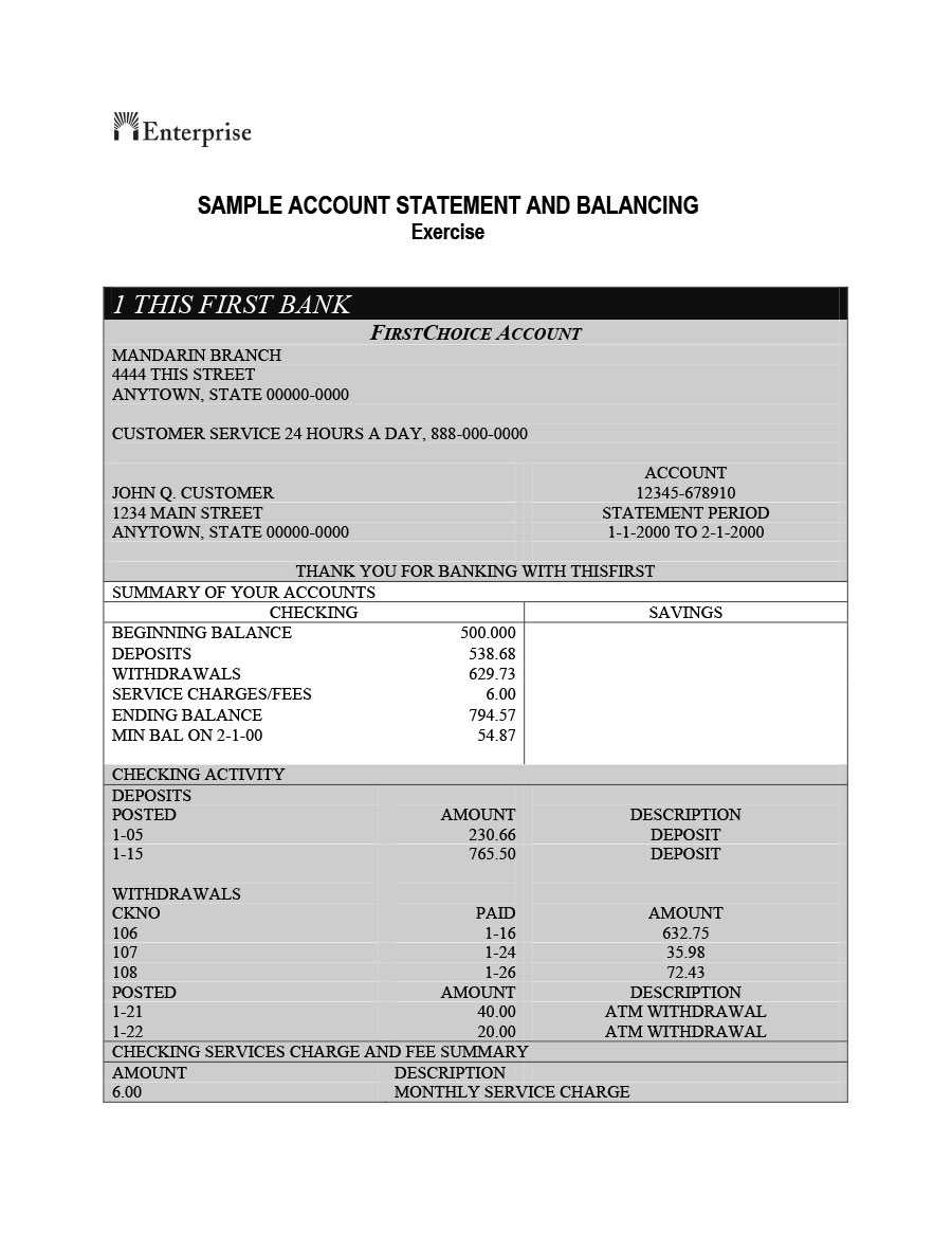 23 Editable Bank Statement Templates [Free] ᐅ Template Lab With Blank Bank Statement Template Download