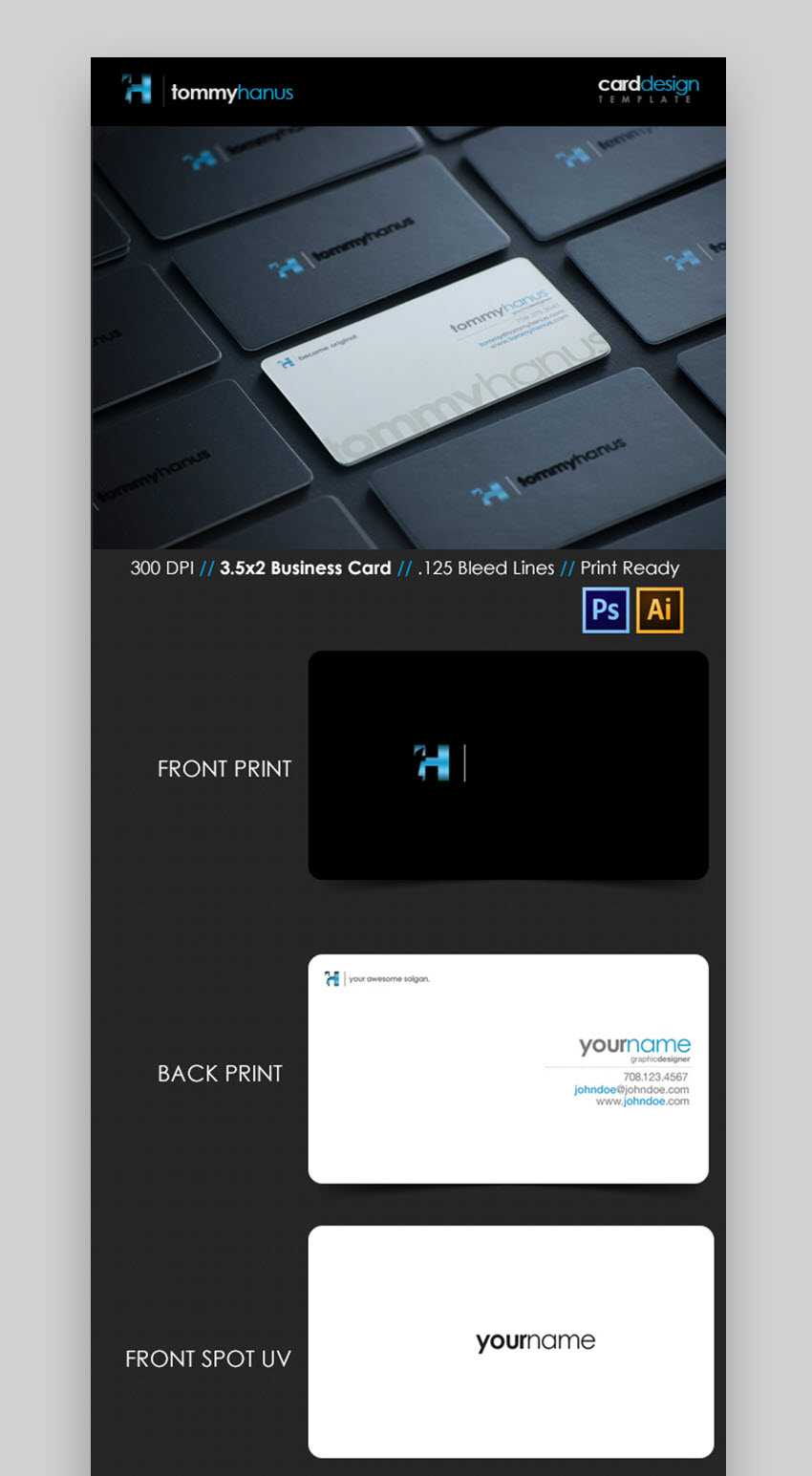 24 Premium Business Card Templates (In Photoshop In Double Sided Business Card Template Illustrator