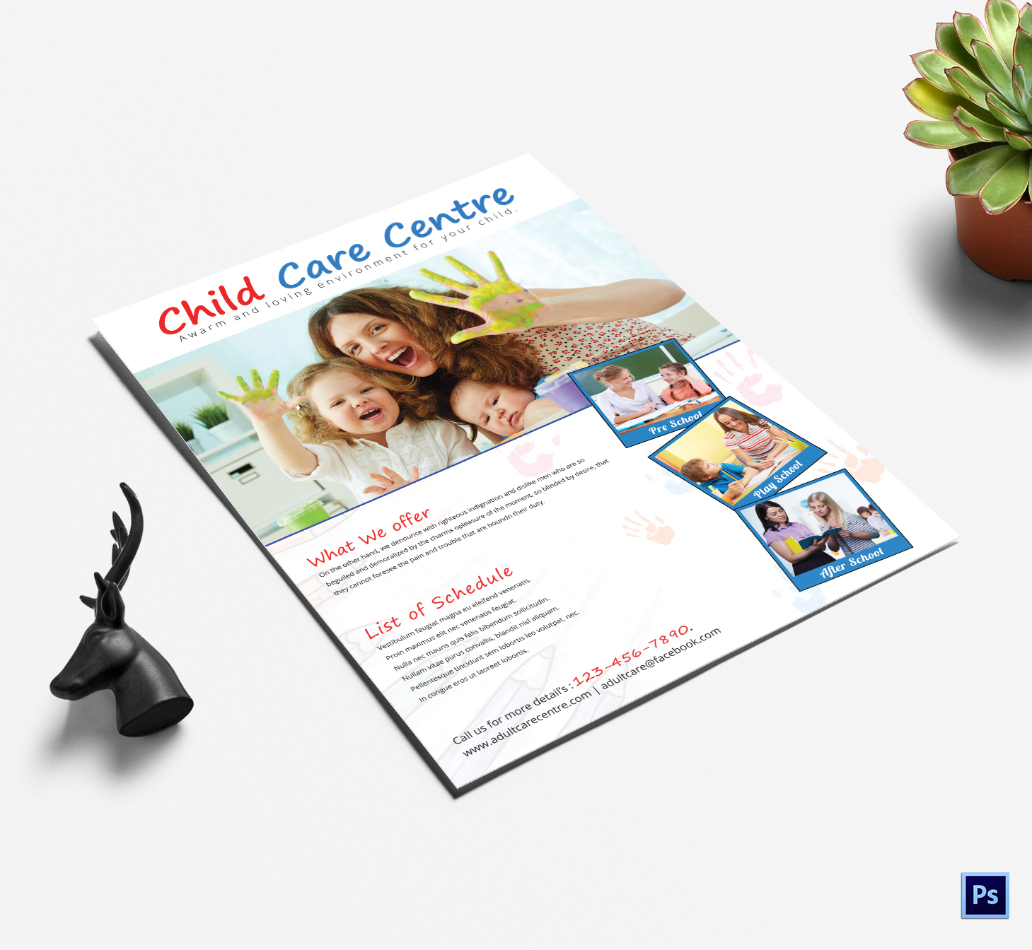 25 Beautiful Free & Paid Templates For Daycare Flyers For Daycare Brochure Template