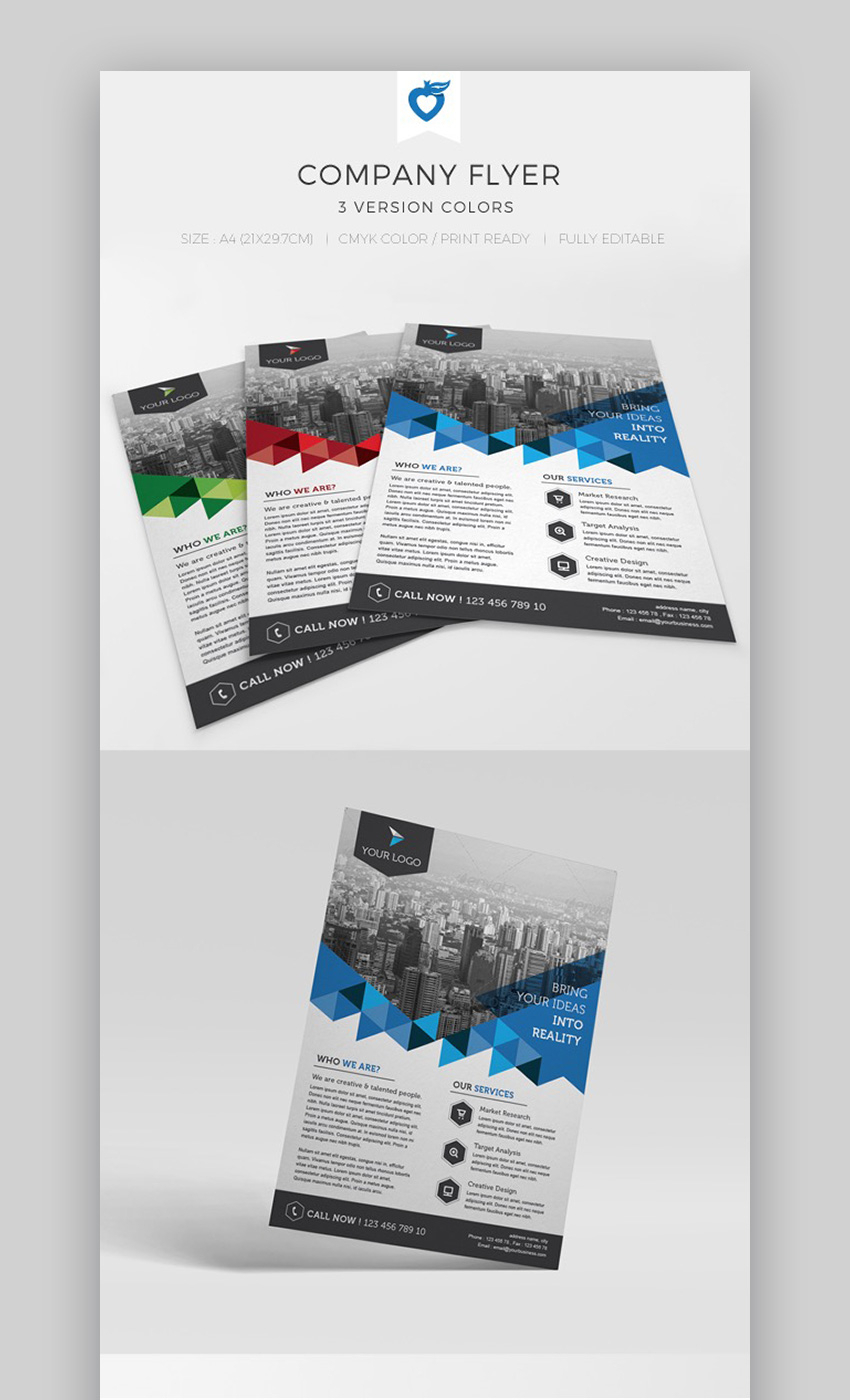 25 Business Flyer Templates (Creative Layout Designs Throughout One Sided Brochure Template
