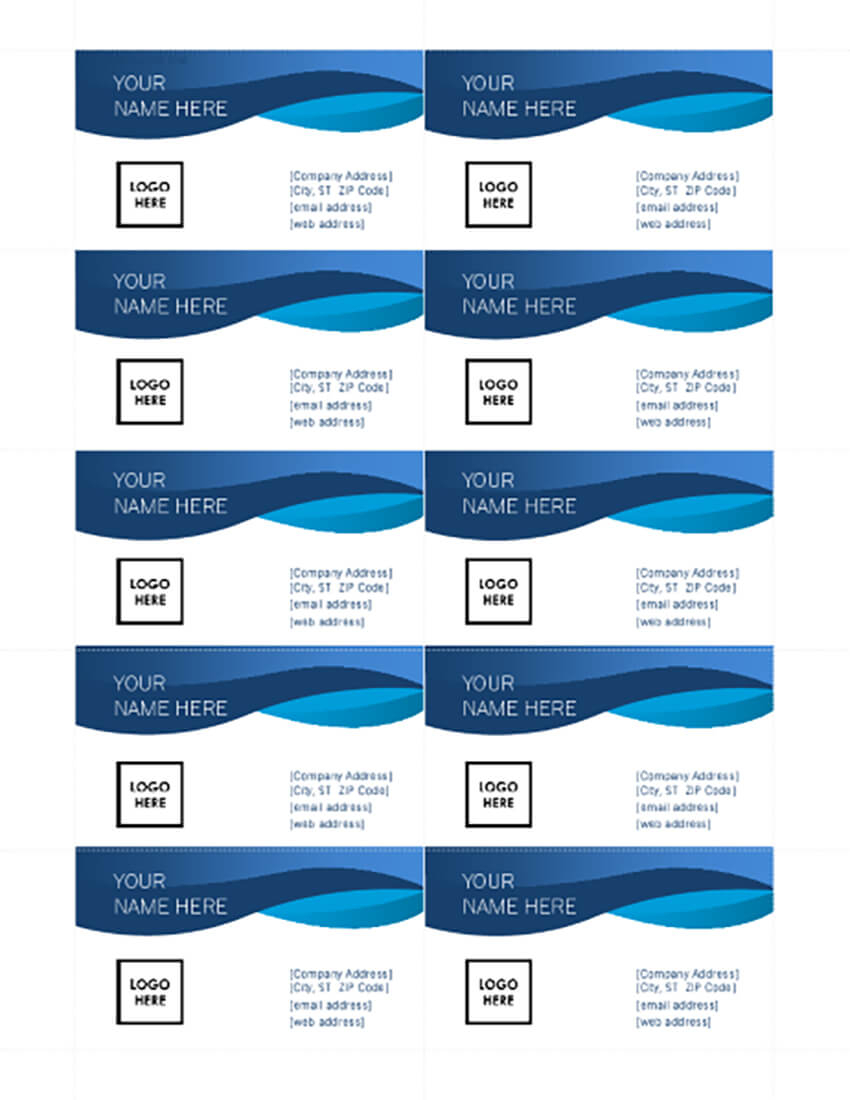 25+ Free Microsoft Word Business Card Templates (Printable With Ms Word Business Card Template
