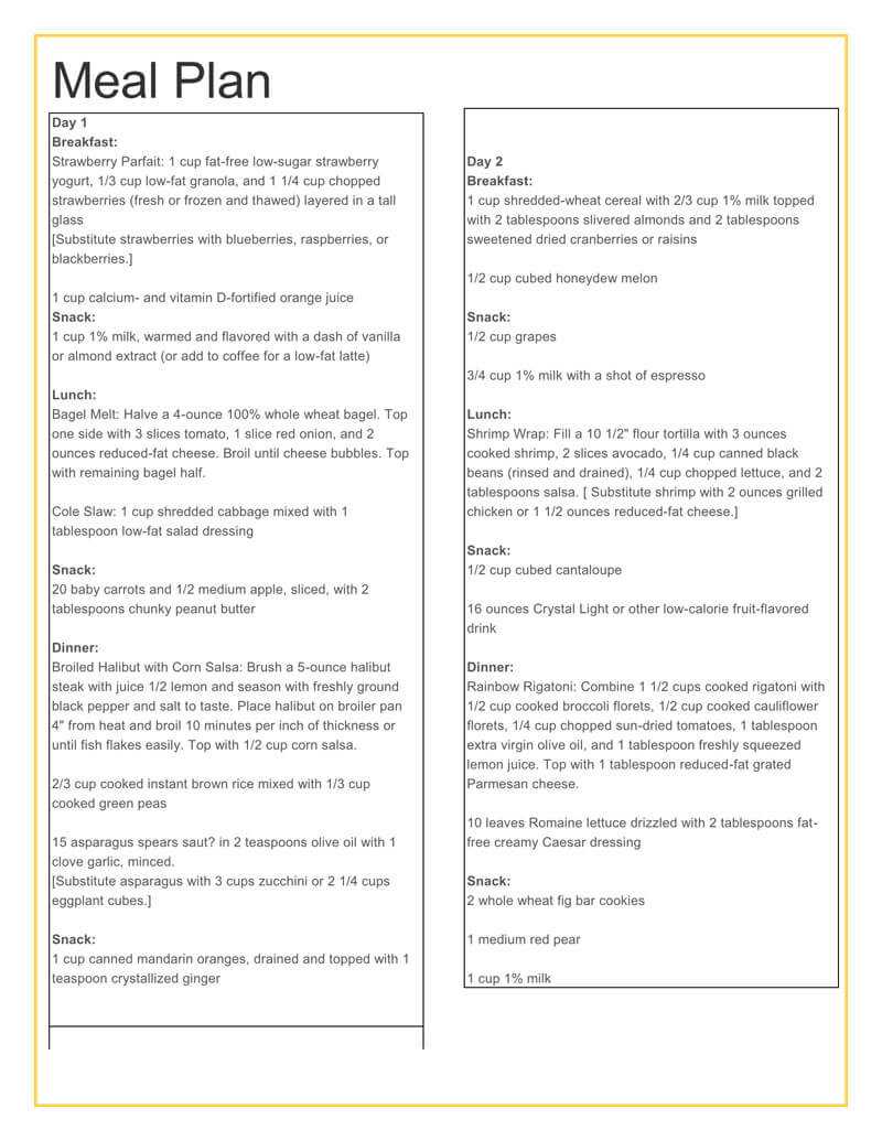 25+ Free Weekly/daily Meal Plan Templates (For Excel And Word) For Weekly Meal Planner Template Word