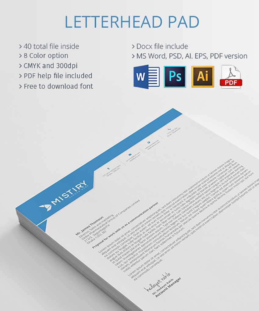 25 Professional Modern Letterhead Templates Throughout Free Letterhead Templates For Microsoft Word