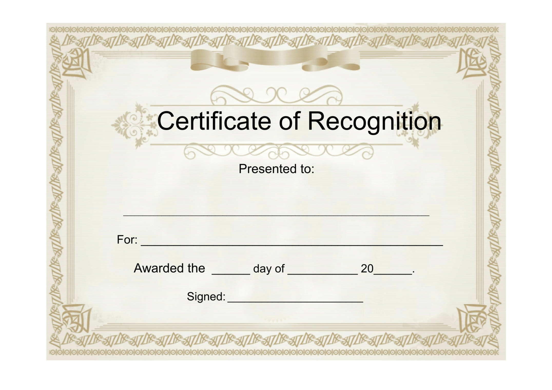 25 Useful Resources Of Certificate Of Recognition Template With Regard To Free Template For Certificate Of Recognition
