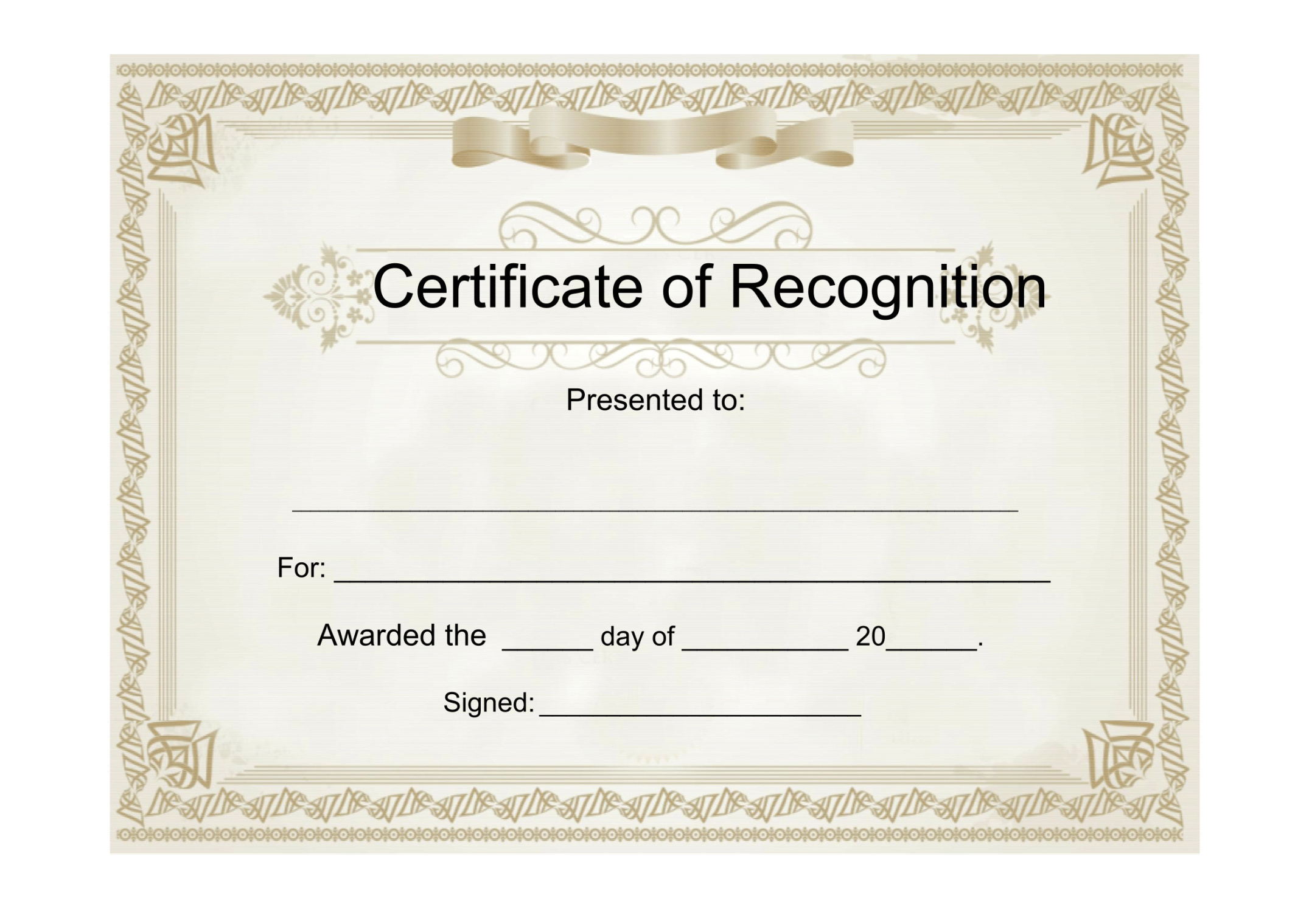 25 Useful Resources Of Certificate Of Recognition Template With Regard To Free Template For Certificate Of Recognition