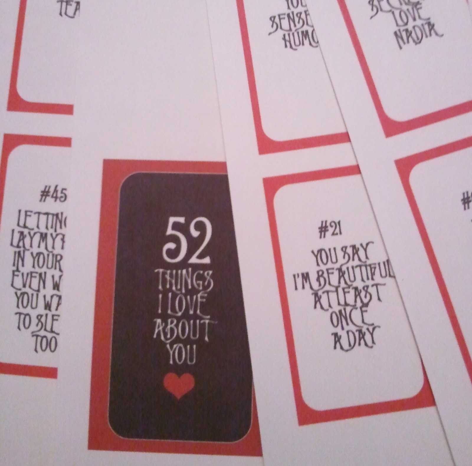 28 Images Of 52 Things Template | Vanscapital Pertaining To 52 Things I Love About You Cards Template