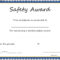 28 Images Of Shrink And Safety Award Template Free | Migapps Intended For Safety Recognition Certificate Template