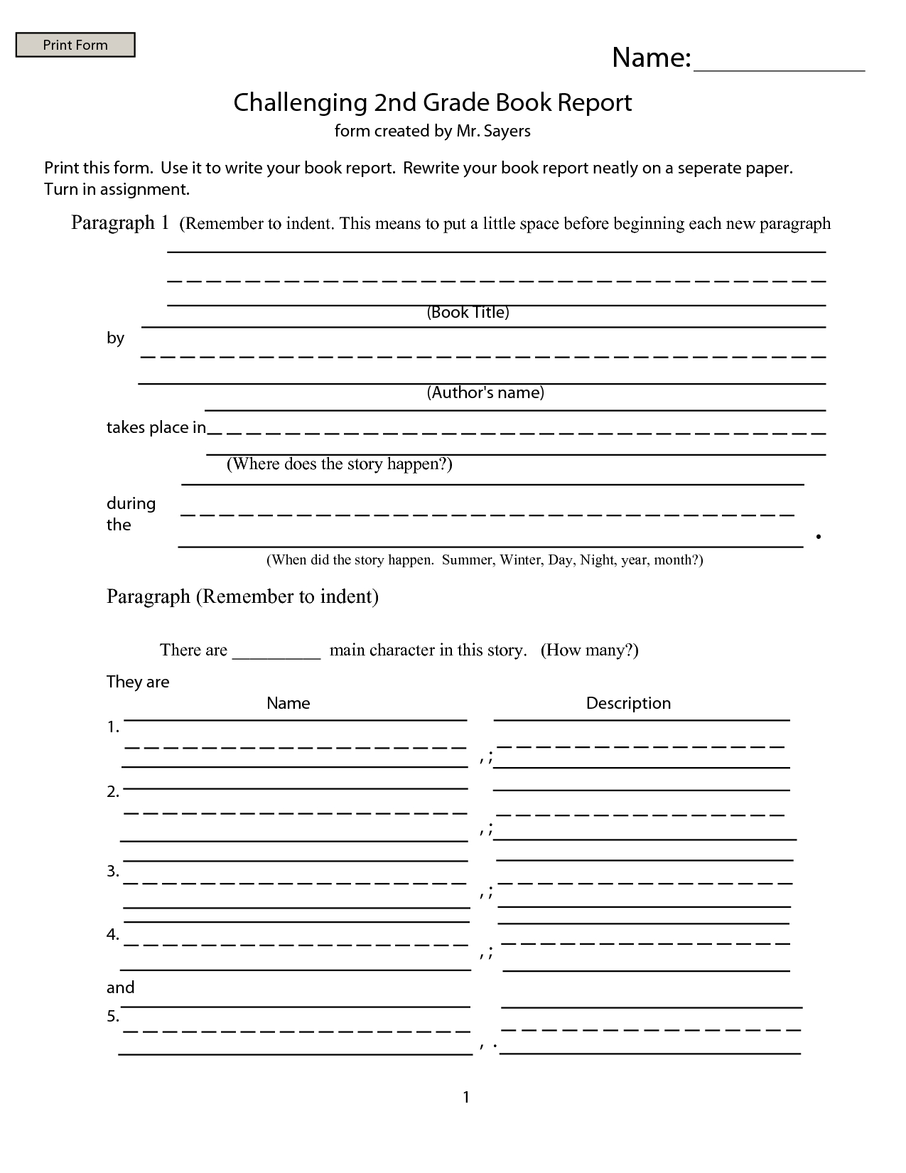 2Nd Grade Book Report – Google Search | Abc123 Regarding Second Grade Book Report Template