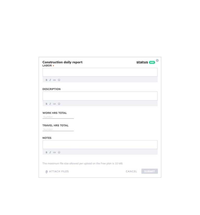 Software Development Status Report Template