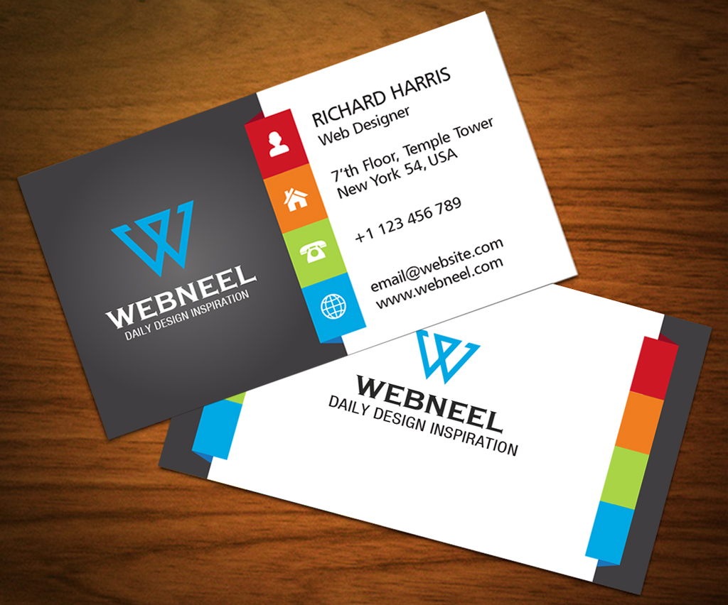 3 Colorful Corporate Business Card Template – Freedownload Within Web Design Business Cards Templates