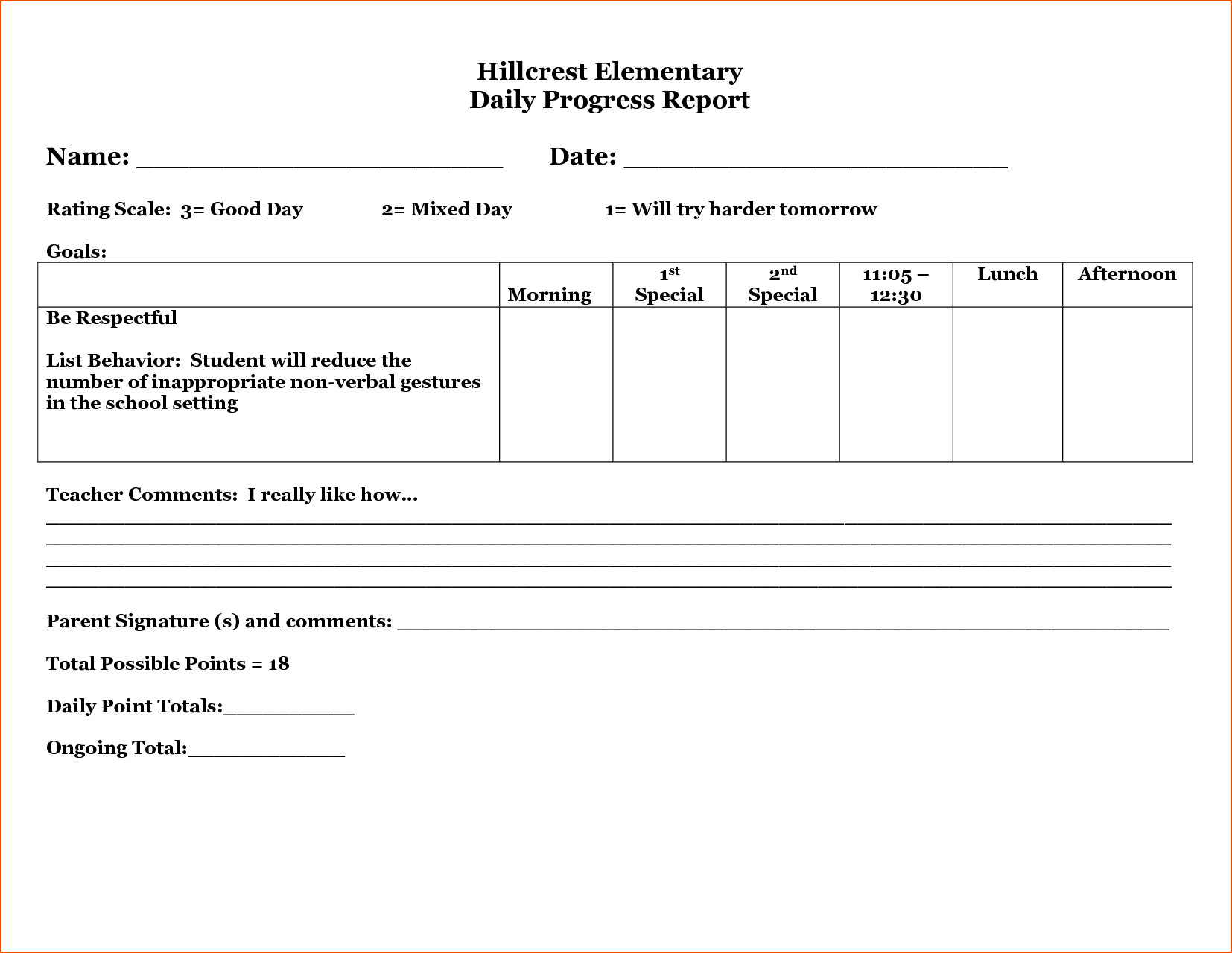 3+ Daily Progress Report Template – Bookletemplate In Daily Behavior Report Template