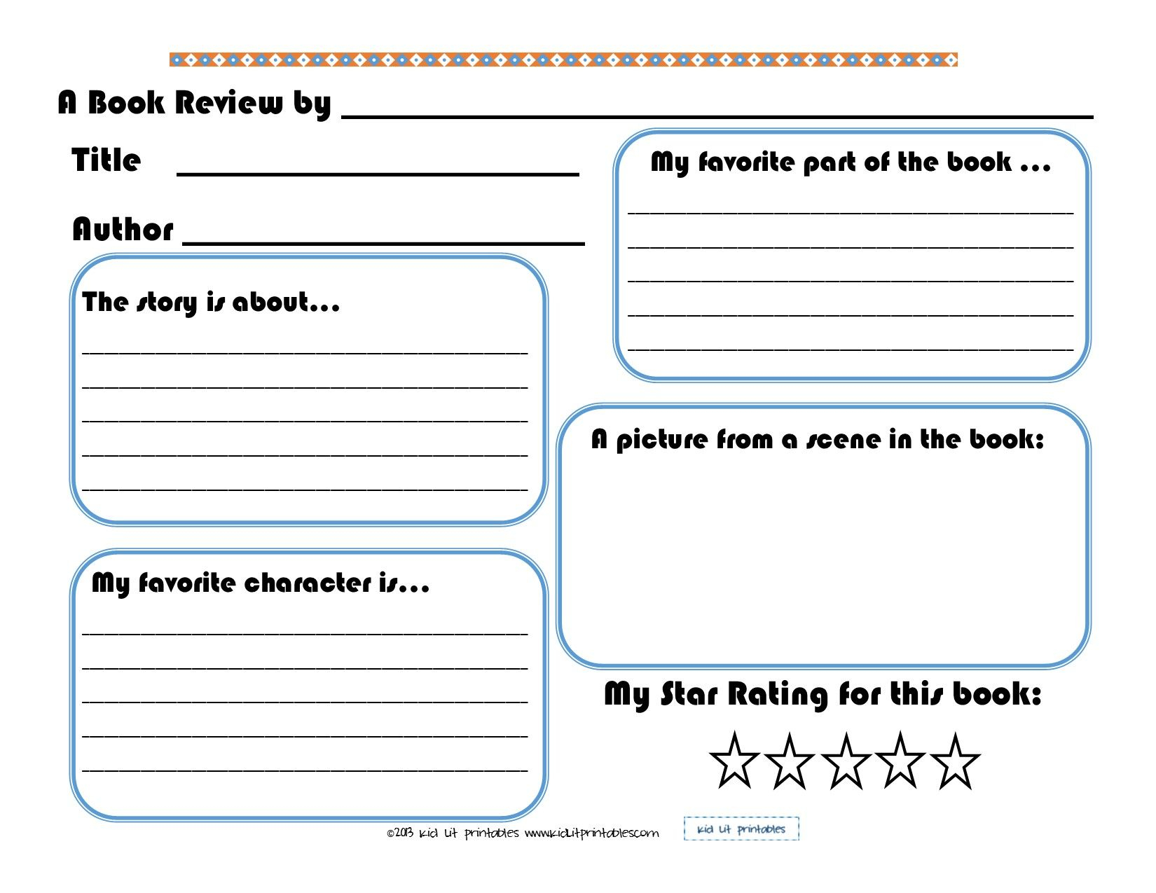 3 Levels Of Free Printable Book Reports From Kid Lit Pertaining To Story Report Template