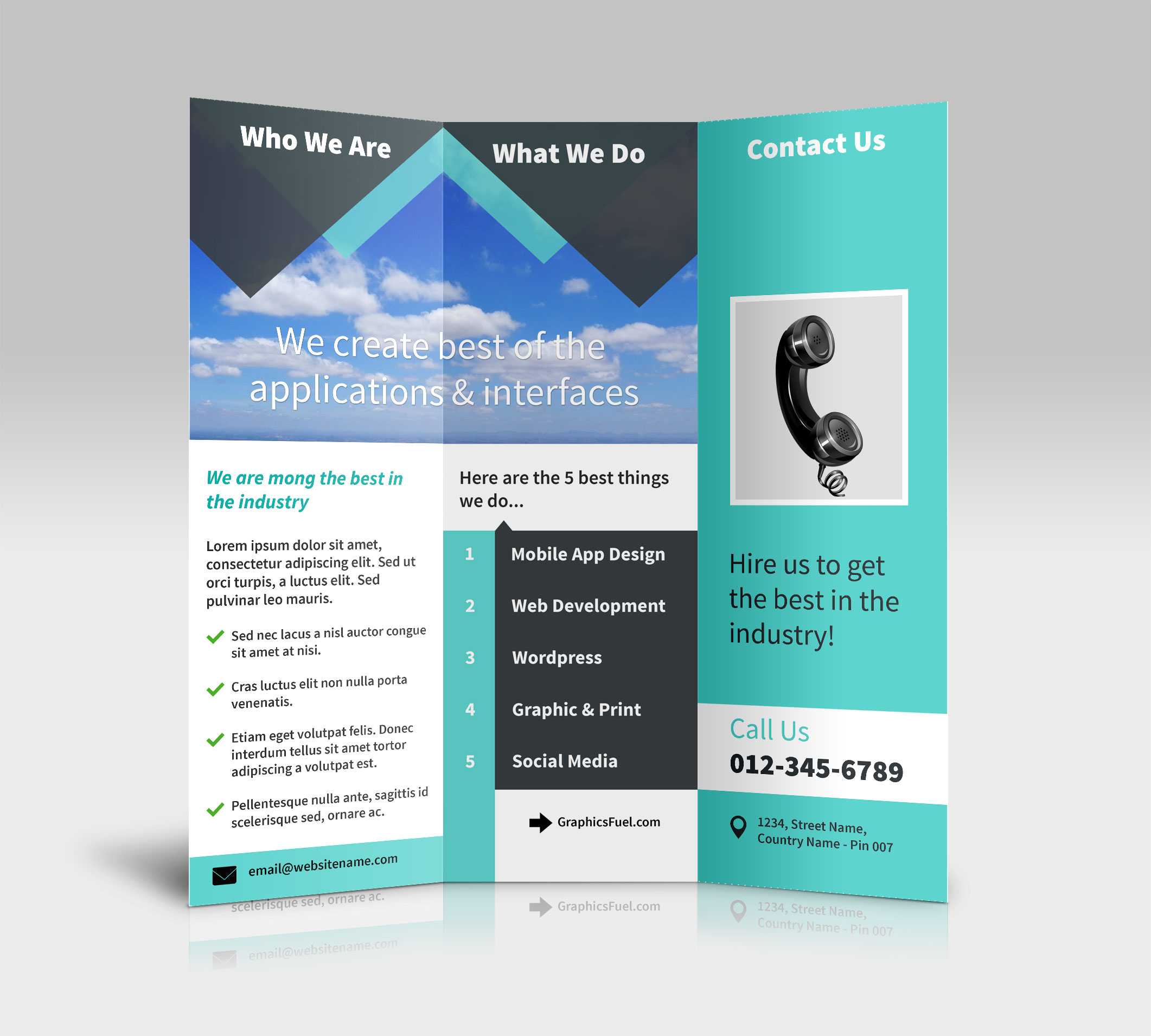 3 Panel Tri Fold Brochure Psd Mockups – Psd Mockups Throughout Brochure 3 Fold Template Psd