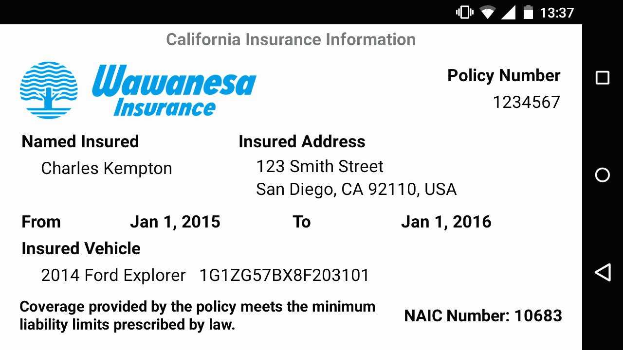 30 Car Insurance Card Template | Pryncepality With Fake Auto Insurance Card Template Download