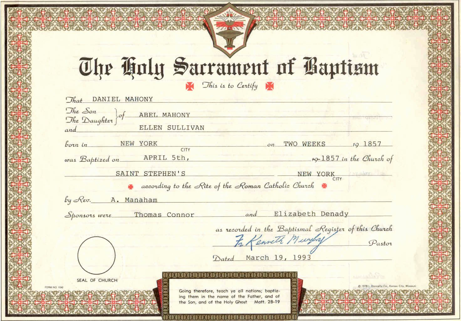 30 Catholic Baptism Certificate Template | Pryncepality Throughout Roman Catholic Baptism Certificate Template
