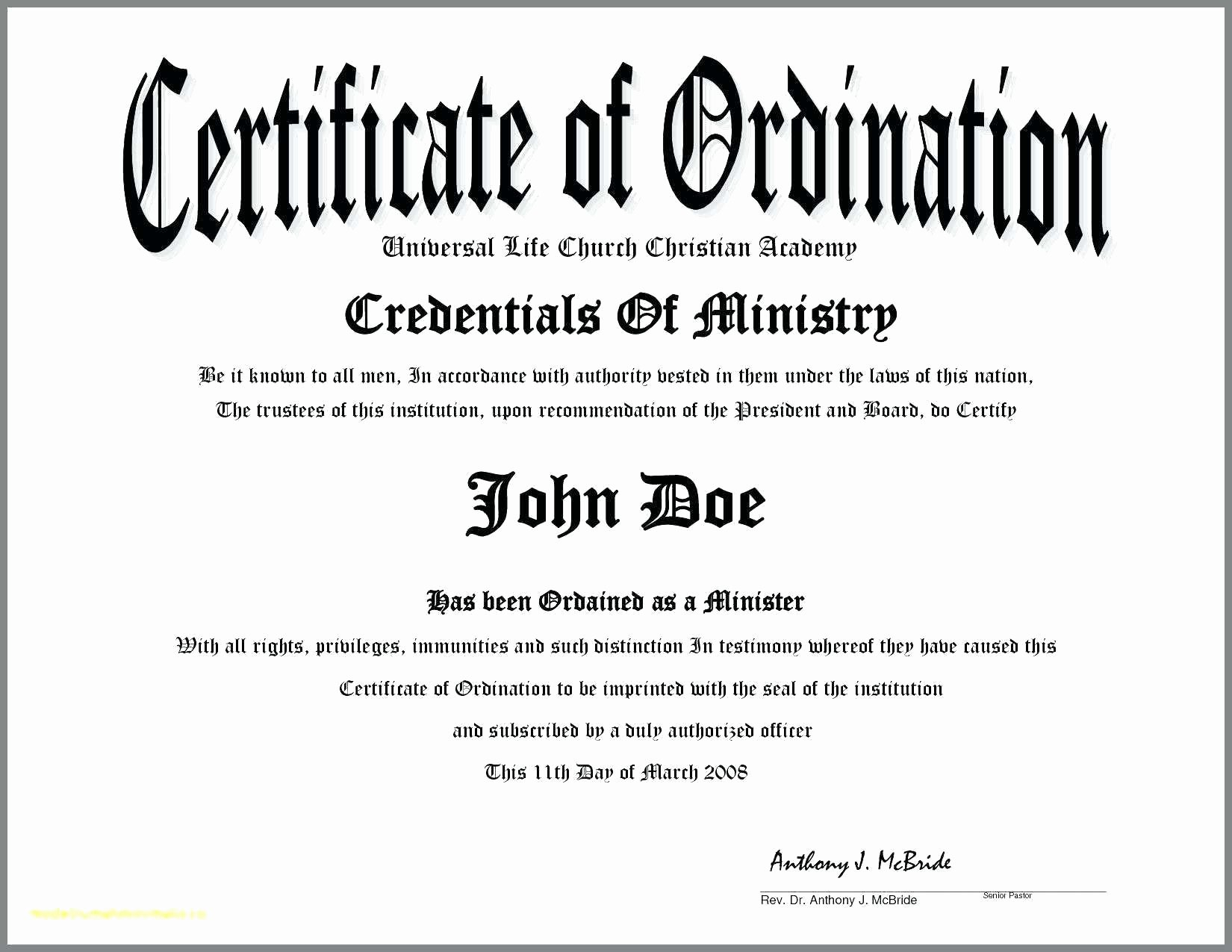 30 Certificate Of License For The Gospel Ministry Template Throughout Free Ordination Certificate Template