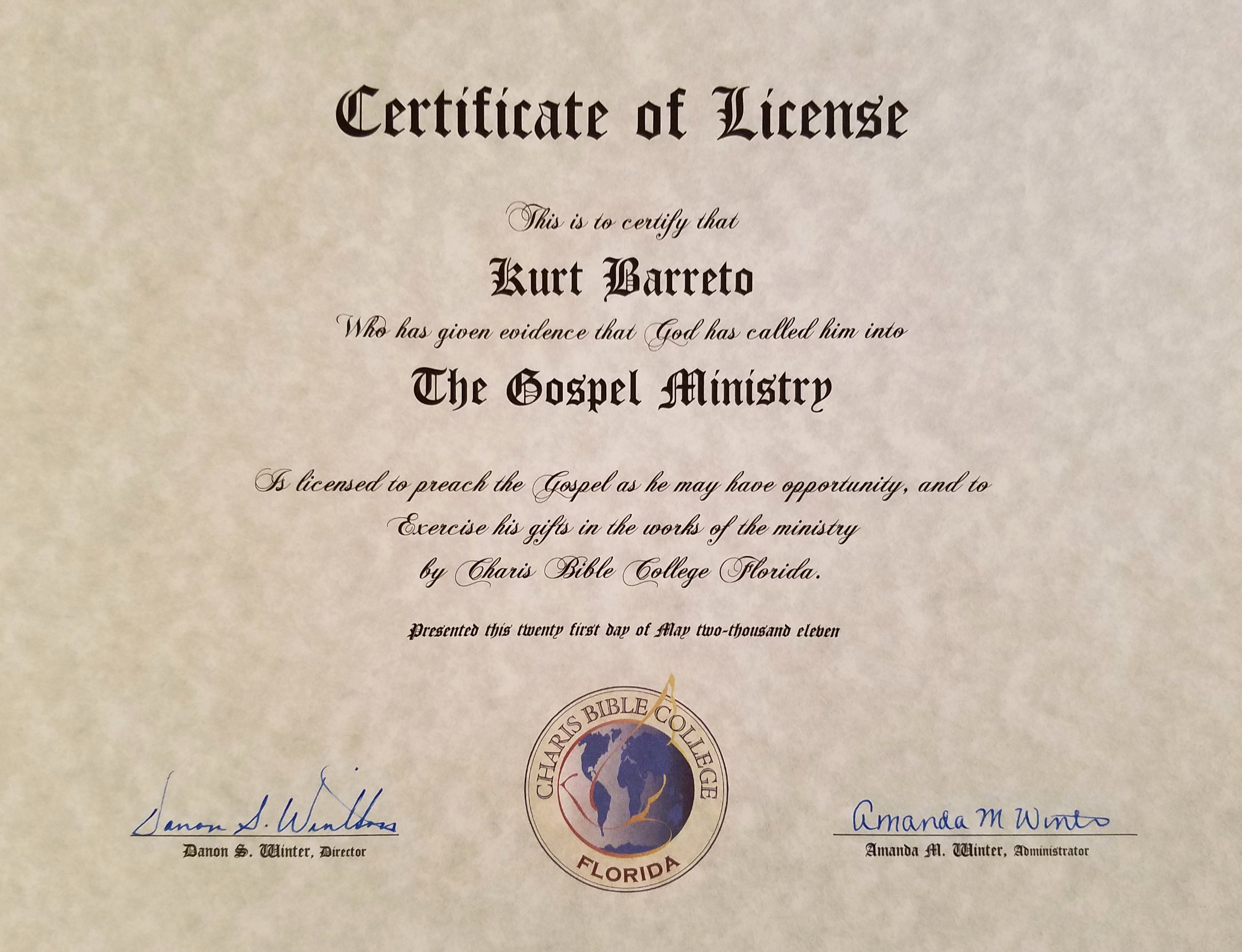 30 Certificate Of License For The Gospel Ministry Template With Certificate Of License Template