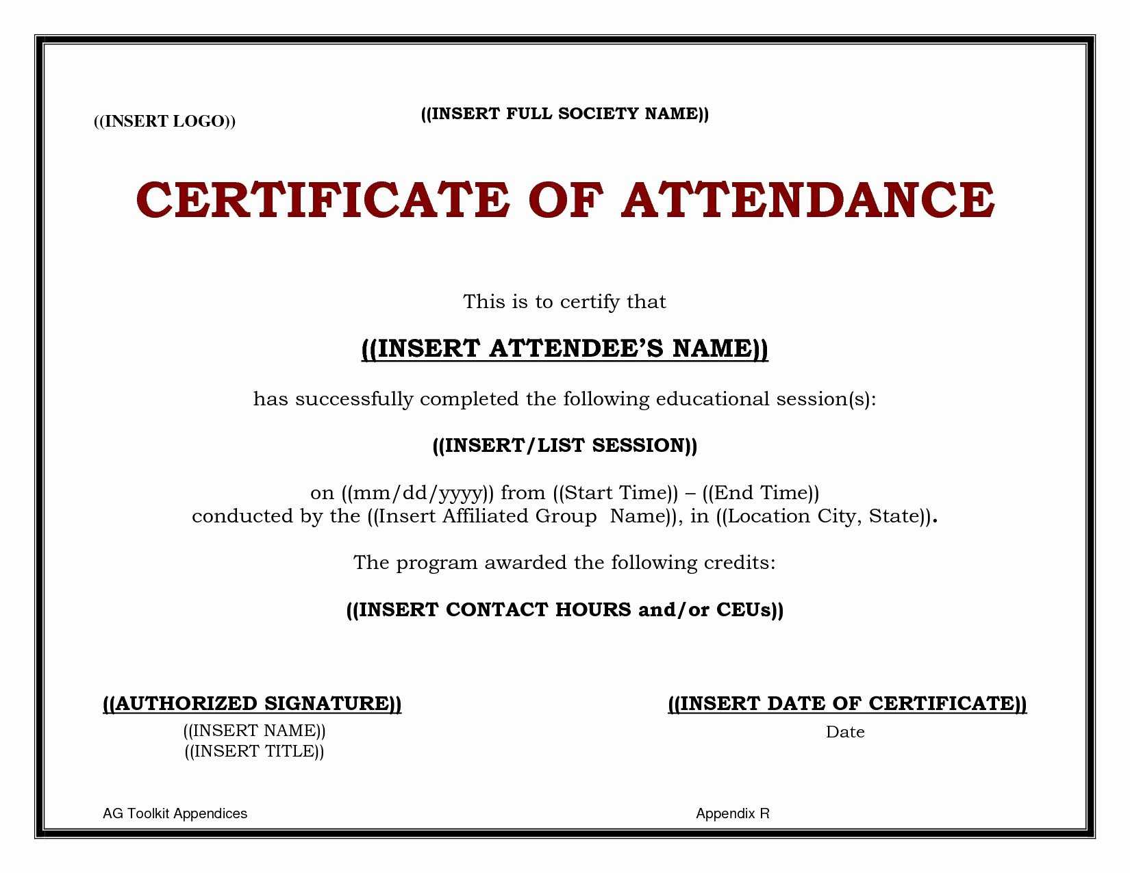 30 Ceu Certificate Of Attendance Template | Pryncepality Regarding Continuing Education Certificate Template