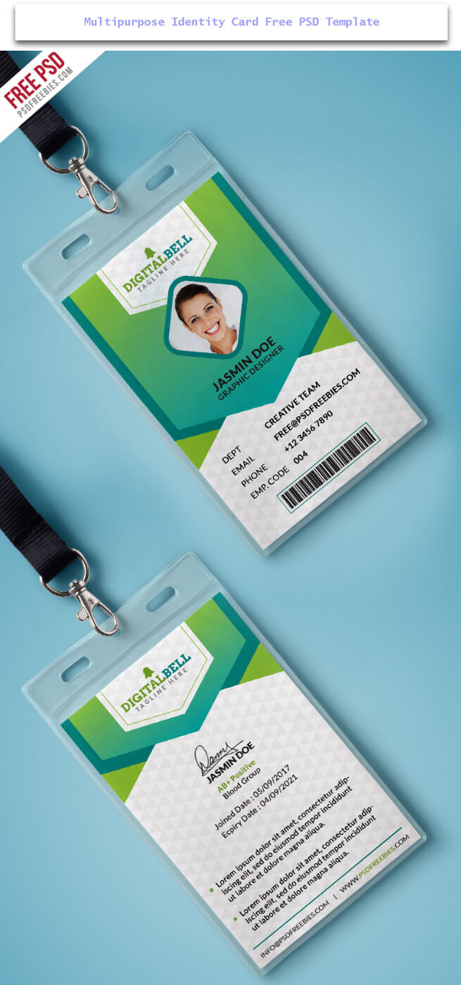 30 Creative Id Card Design Examples With Free Download Throughout Portrait Id Card Template