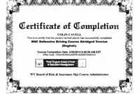 30 Defensive Driving Certificate Template | Pryncepality in Safe Driving Certificate Template