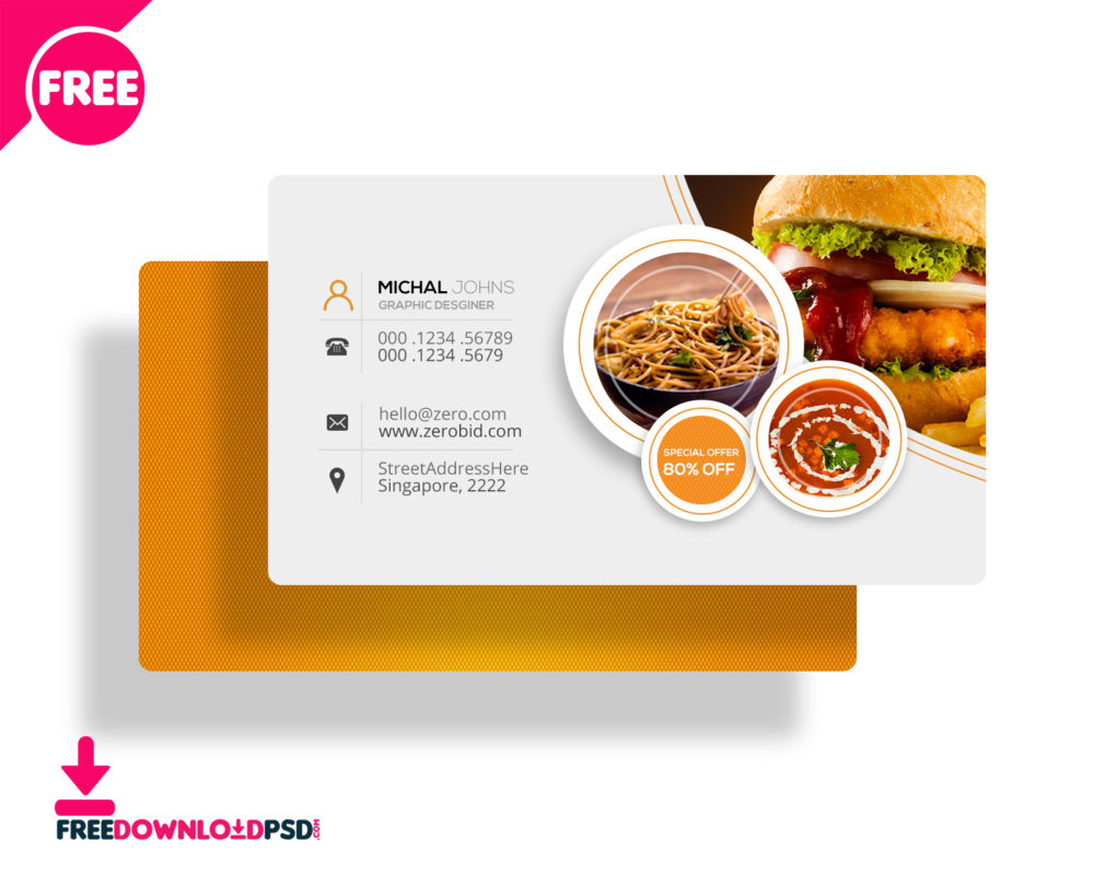 30+ Delicate Restaurant Business Card Templates | Decolore Intended For Food Business Cards Templates Free
