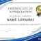 30 Free Certificate Of Appreciation Templates And Letters For Certificate Of Appreciation Template Free Printable