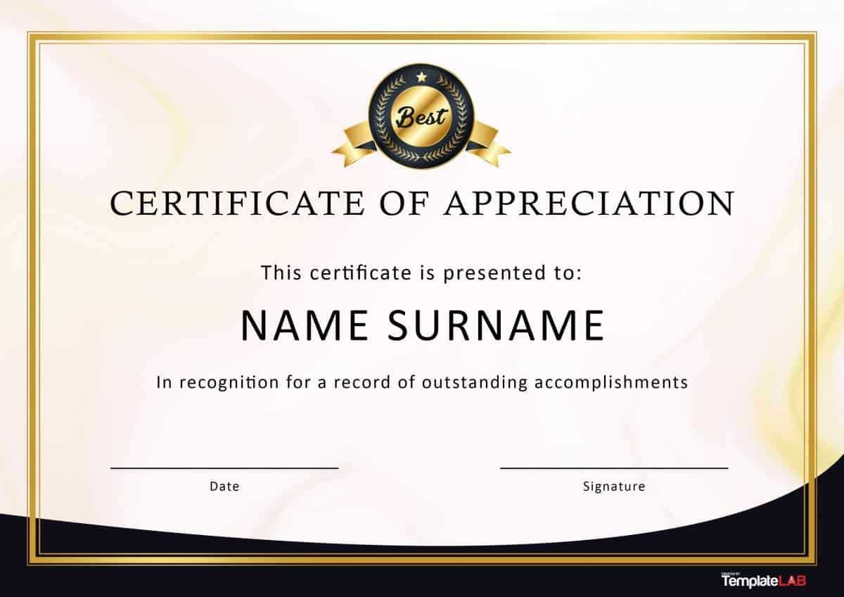 30 Free Certificate Of Appreciation Templates And Letters For Employee Recognition Certificates Templates Free