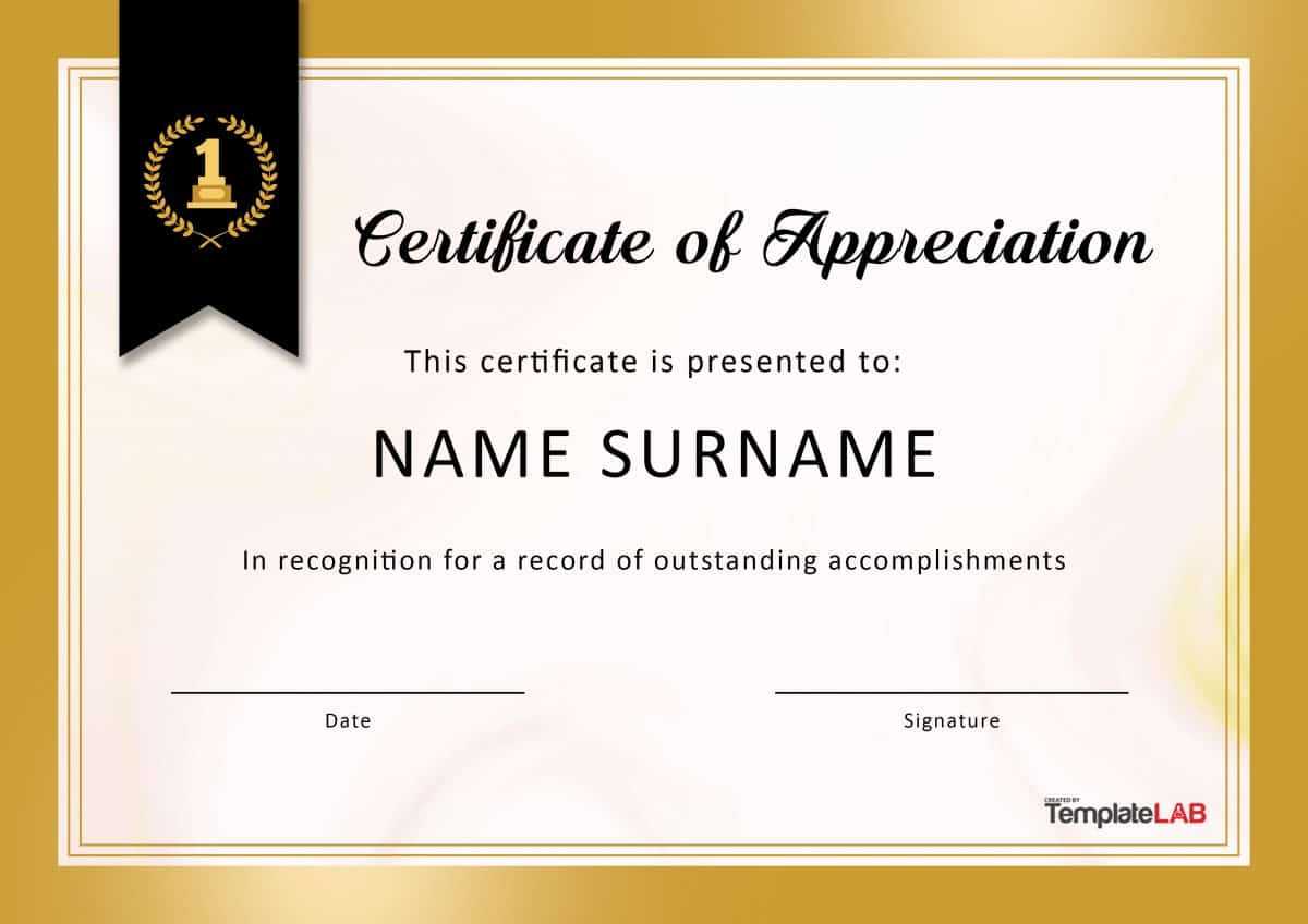 30 Free Certificate Of Appreciation Templates And Letters For Felicitation Certificate Template