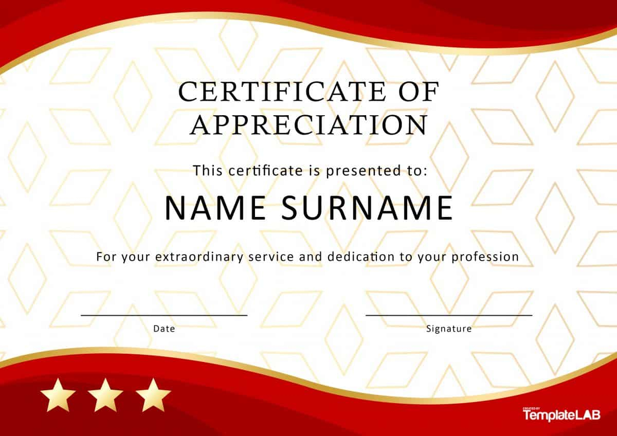 30 Free Certificate Of Appreciation Templates And Letters For Long Service Certificate Template Sample